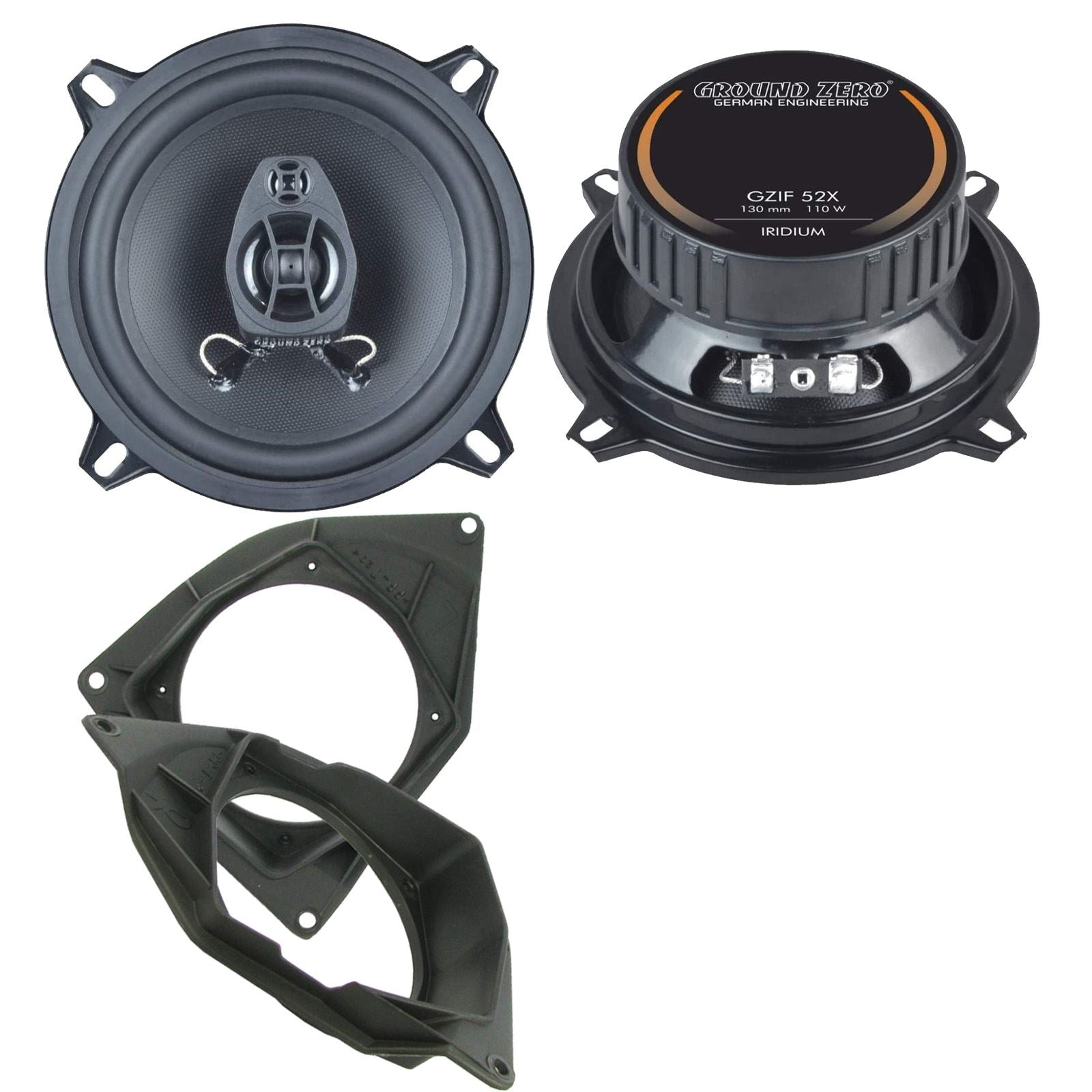 Ground Zero 2-Way 130mm/13cm/5.25" Car Coaxial Speakers (Pair Max 220 Watts) Fits Citroen C3 2002-05