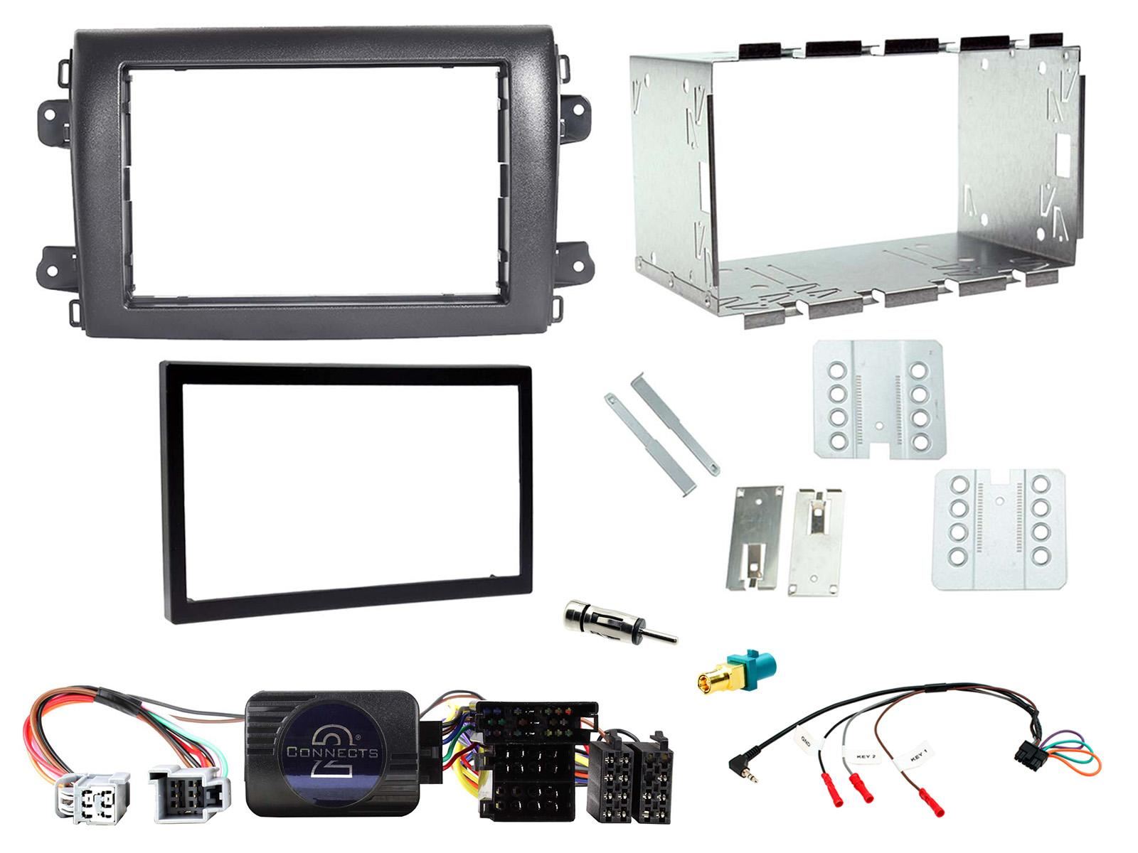 Double Din Stereo Fitting Kit + Steering Wheel Stalk Controls to fit Fiat Ducato 2021>