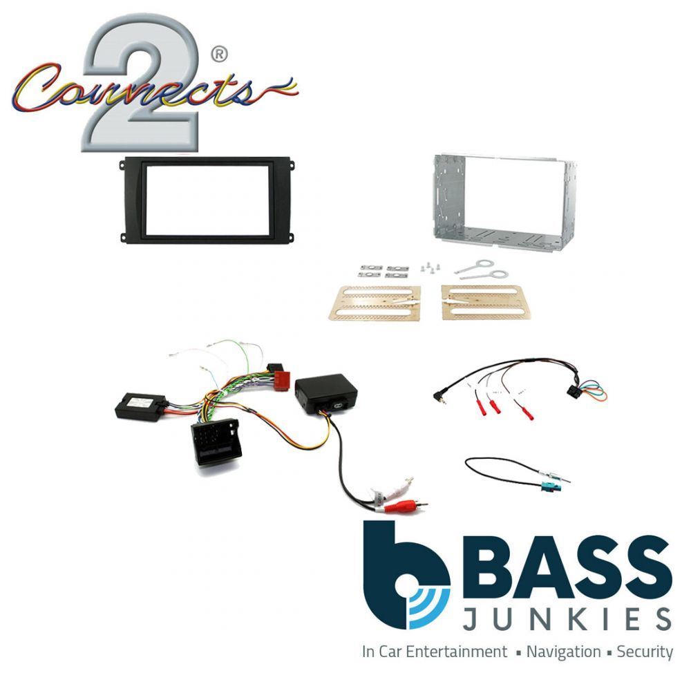 Connects 2 CTKPO03 - Porsche Cayenne 2007 - 2010 Double Din Fascia & Steering Wheel Interface Installation Kit