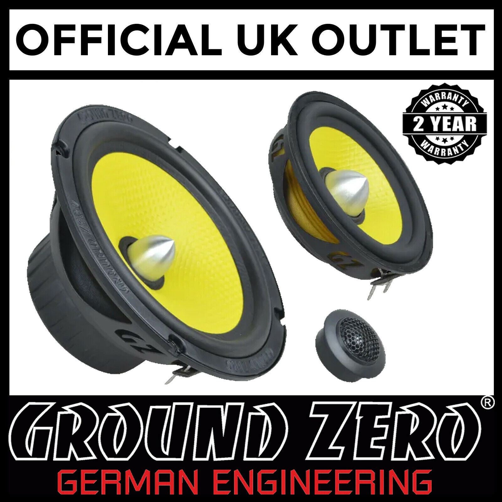 Ground Zero Titanium GZTC 165.3ACT - 6.5" 150WRMS 3-Way Component Speaker System