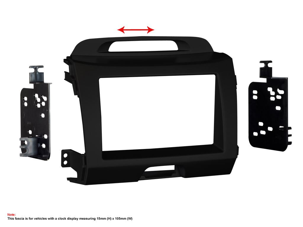 Connects2 CTKKI28 Kia Sportage 2011 Onwards Double Din Car Fascia Steering Wheel Interface Fitting Kit