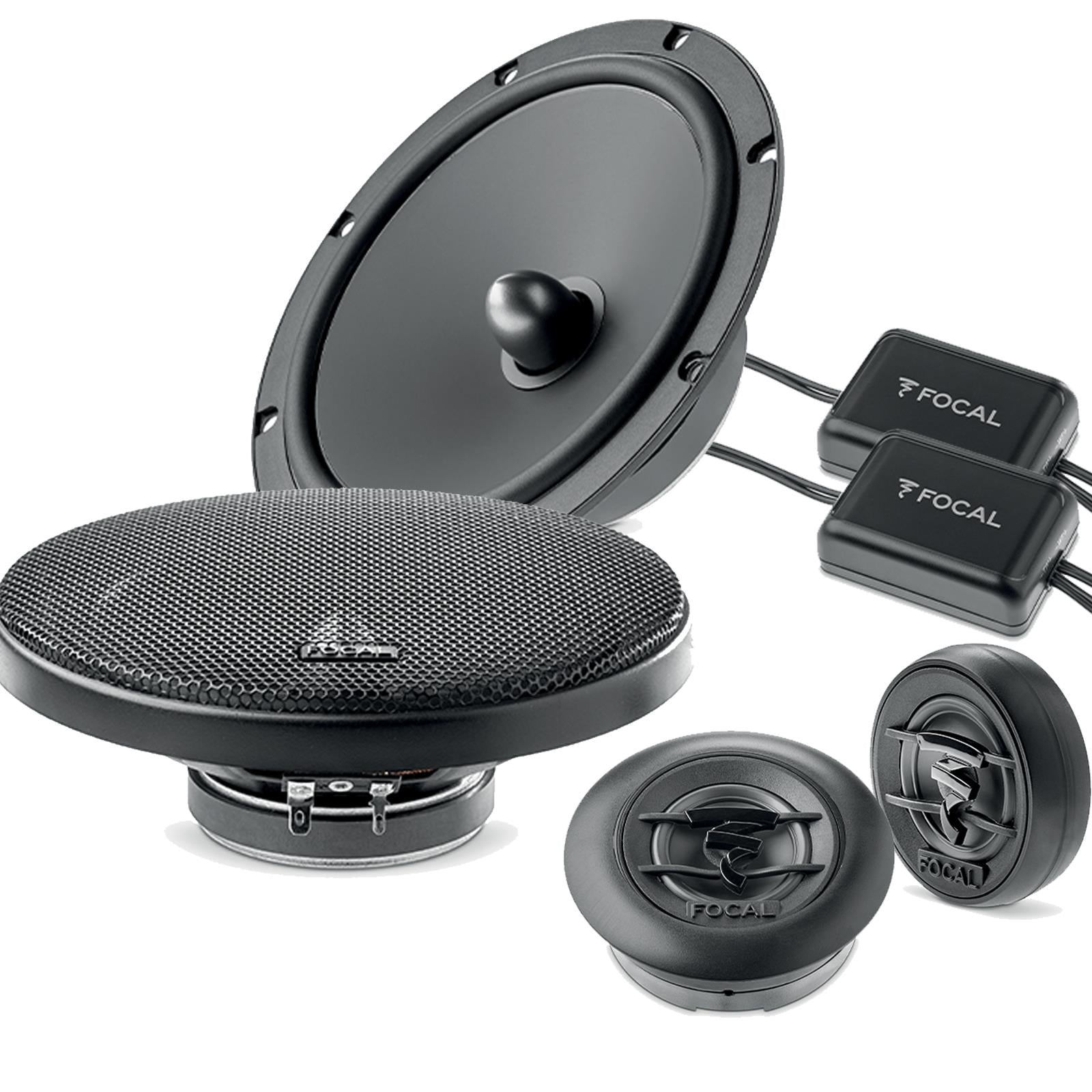Focal ASE165-S 165mm/16.5cm/6.5" Shallow Mount Slim Fit Car Door Component Speakers (Per Pair Max 220 watts | 110 watts RMS) Each Speaker: Max 110 watts | RMS 55 watts [Woofer/Tweeter/Crossover]