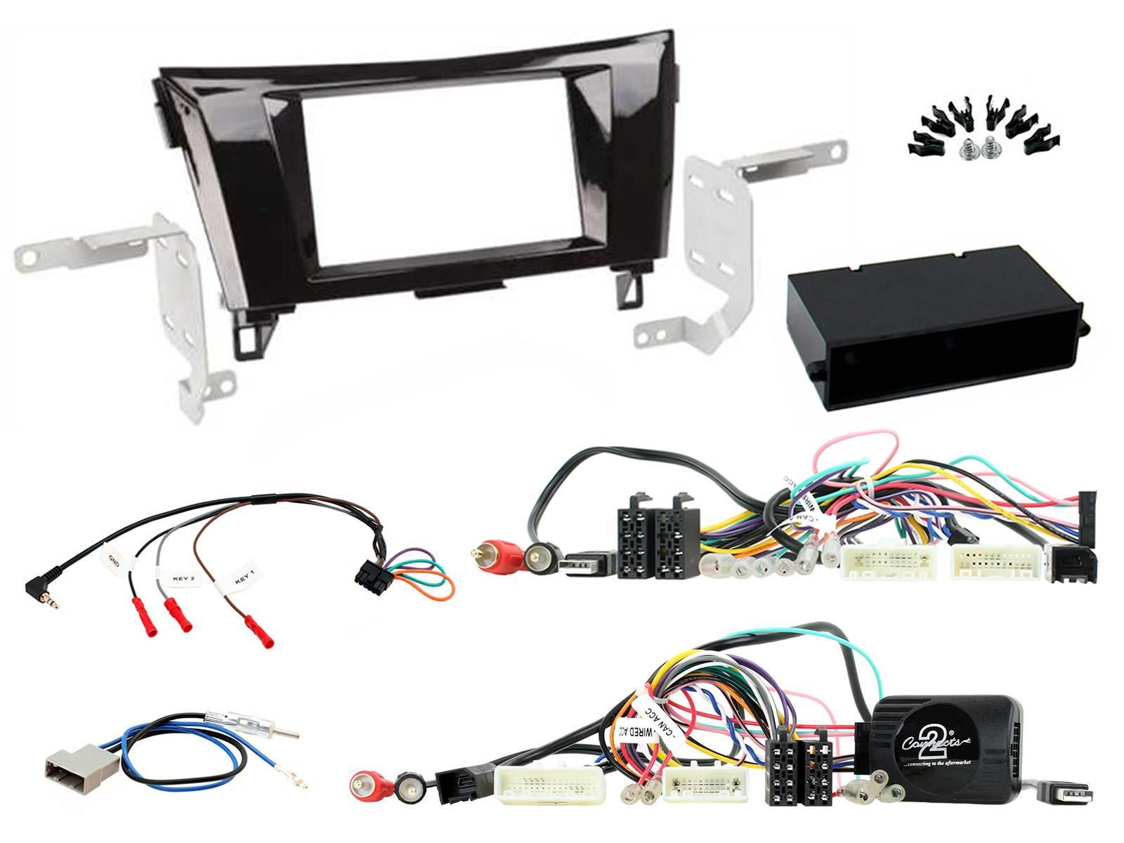 Connects2 CTKNS04 - Nissan Qashqai 2014 - 2016 Double Din Fascia & Steering Wheel Interface Installation Kit