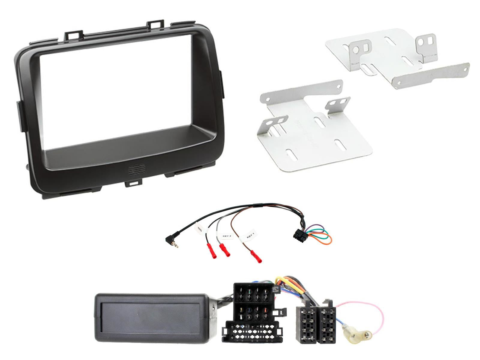 Grundig 6.8" Apple Android Double Din Stereo Fitting Kit + Steering Wheel Stalk Controls to fit Kia Carens 2013-