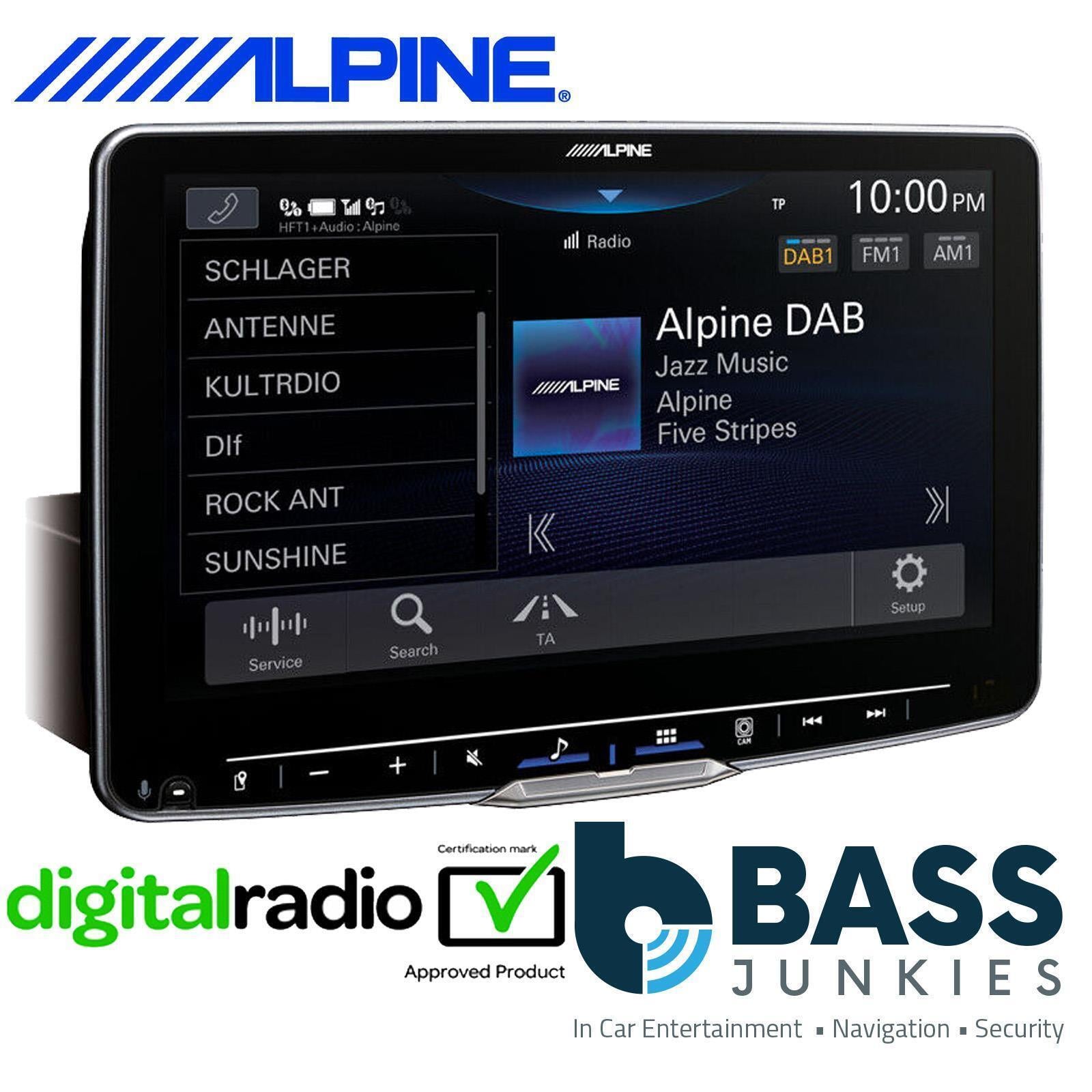 Alpine Halo9 - VW T5.1 2010 - 2015 9” Touchscreen DAB Bluetooth CarPlay Android Spotify Waze HDMI Car Stereo & Fascia Panel & Infoadaptor Fitting Kit
