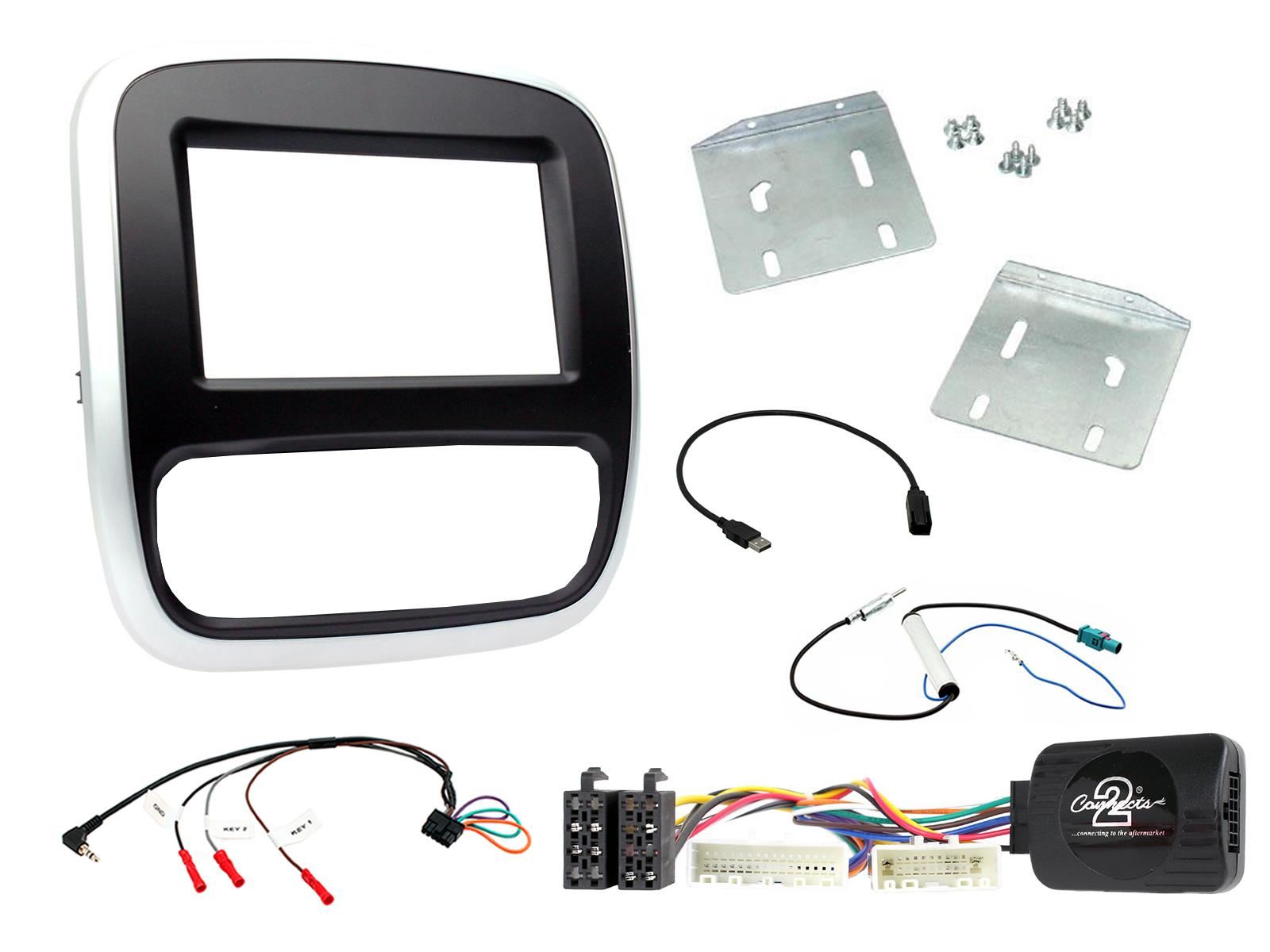 SONY DAB+ Apple | Android Double Din Stereo Fitting Kit + Steering Wheel Stalk Controls to fit Opel Vivaro 2014- | Vauxhall Vivaro 2014-18