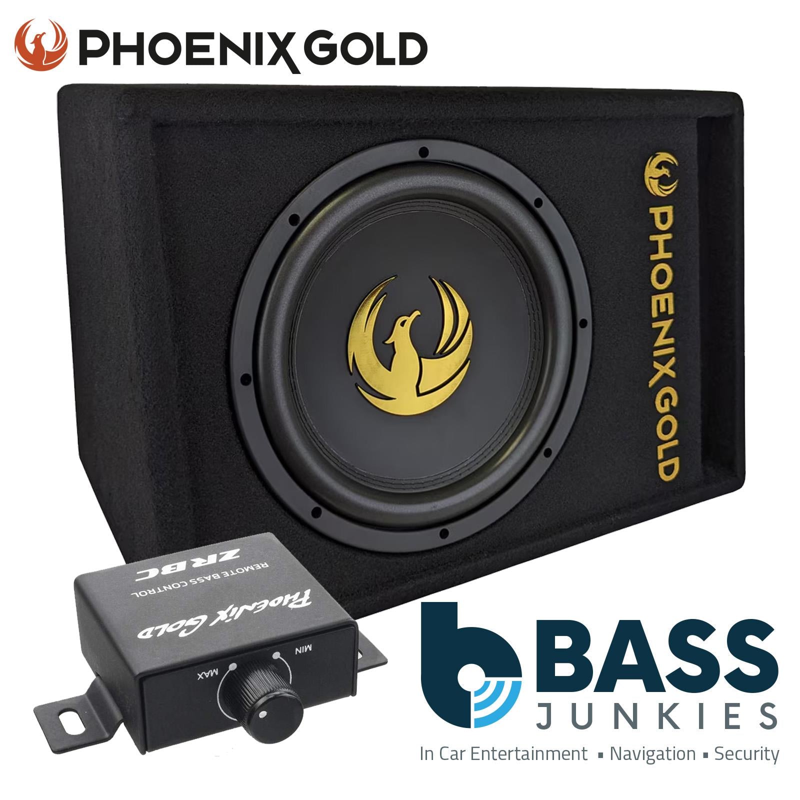 Phoenix Gold Z8AB 8" 500 Watts Active Car Subwoofer Amplified Bass Box Enclosure