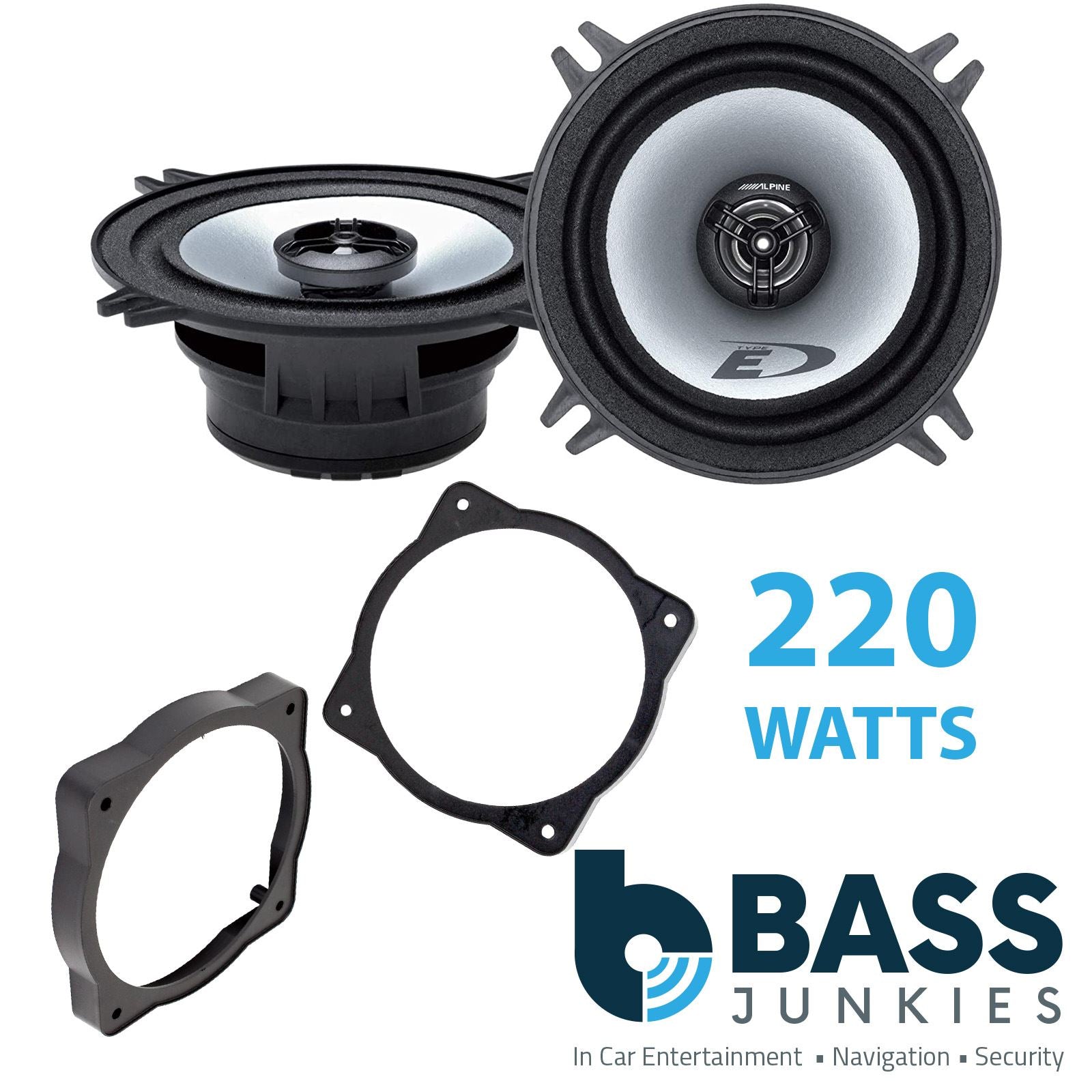 Alpine SXE-1325S 2-Way 130mm/13cm/5.25" Coaxial Speakers (Per Pair 400 Watts) Fits Universal