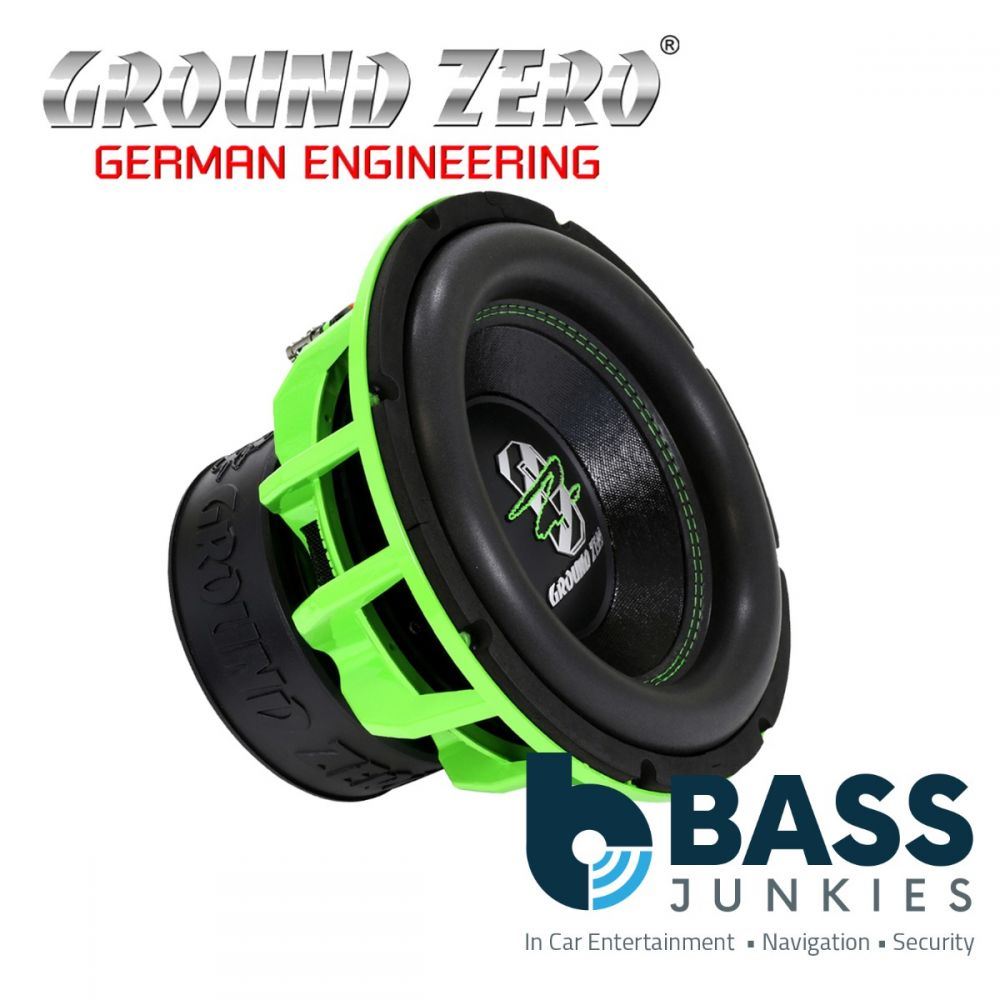 Ground Zero GZHW 30SPL GREEN - 12" Inch 30cm Dual 1-Ohm Green SPL 3000 Watts Car Sub Subwoofer