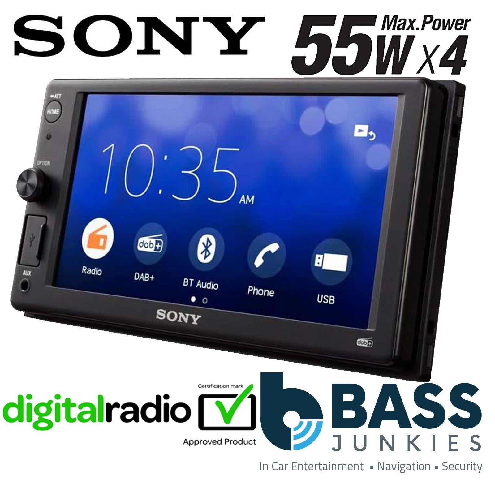 Sony XAV-1550D Car Stereo 6.2" Touch Screen Double Din Bluetooth | USB | DAB+ Radio | FM Radio | WebLink Cast mirrors your smartphone contents | Rear�view camera ready | Anti-Glare Screen | Extra Bass