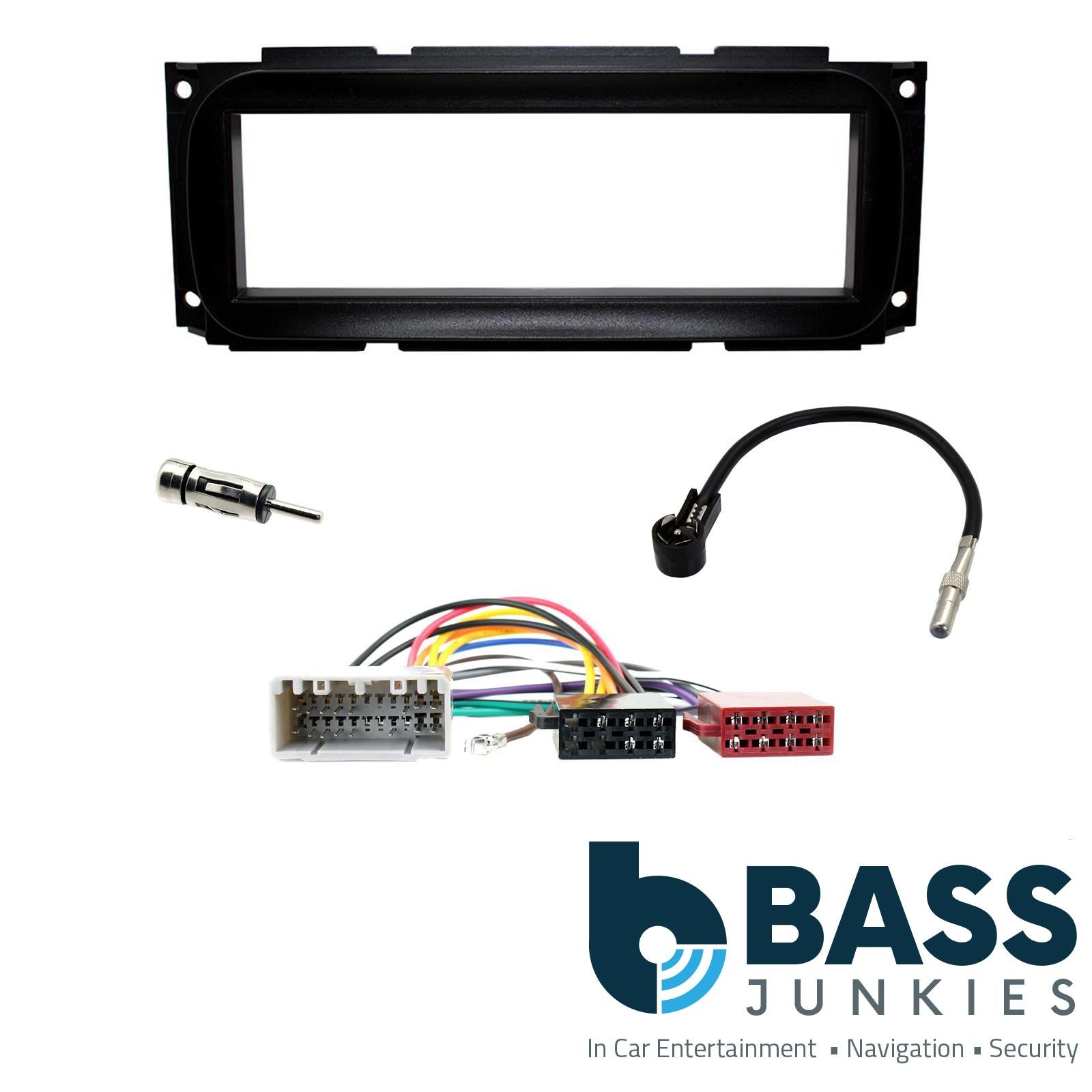 Single Din Stereo Fitting Kit + Steering Controls to fit Chrysler Neon 1999-05|Sebring 01-07|300M 01-04|PT-Cruiser 00-05|Grand-Voyager 02-07|Dodge Ram 02-06|Jeep Wrangler 04-07|Grand-Cherokee 1999-05