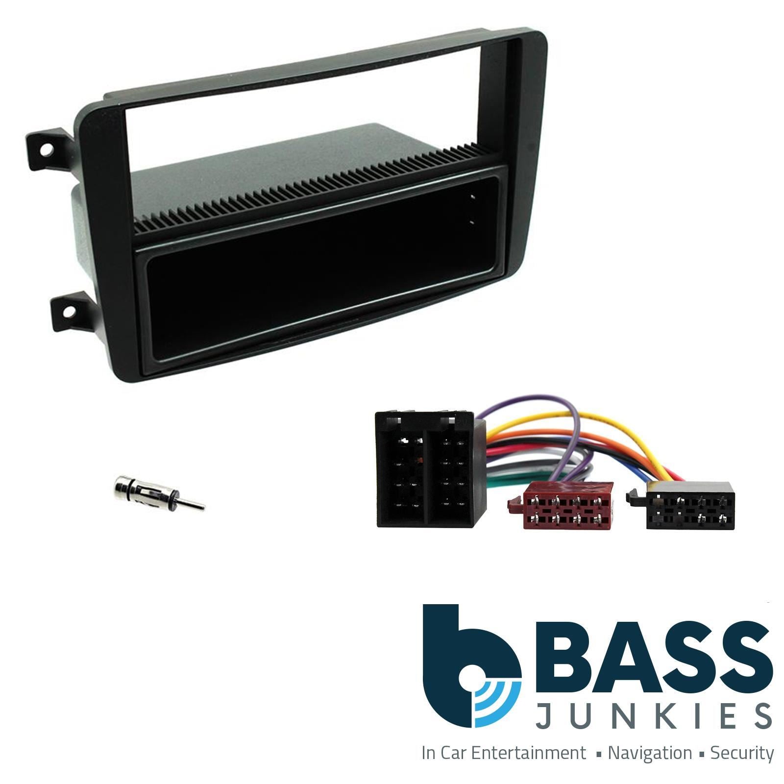 Single Din Stereo Fitting Kit + Steering Wheel Stalk Controls to fit Mercedes C-Class 2004-07