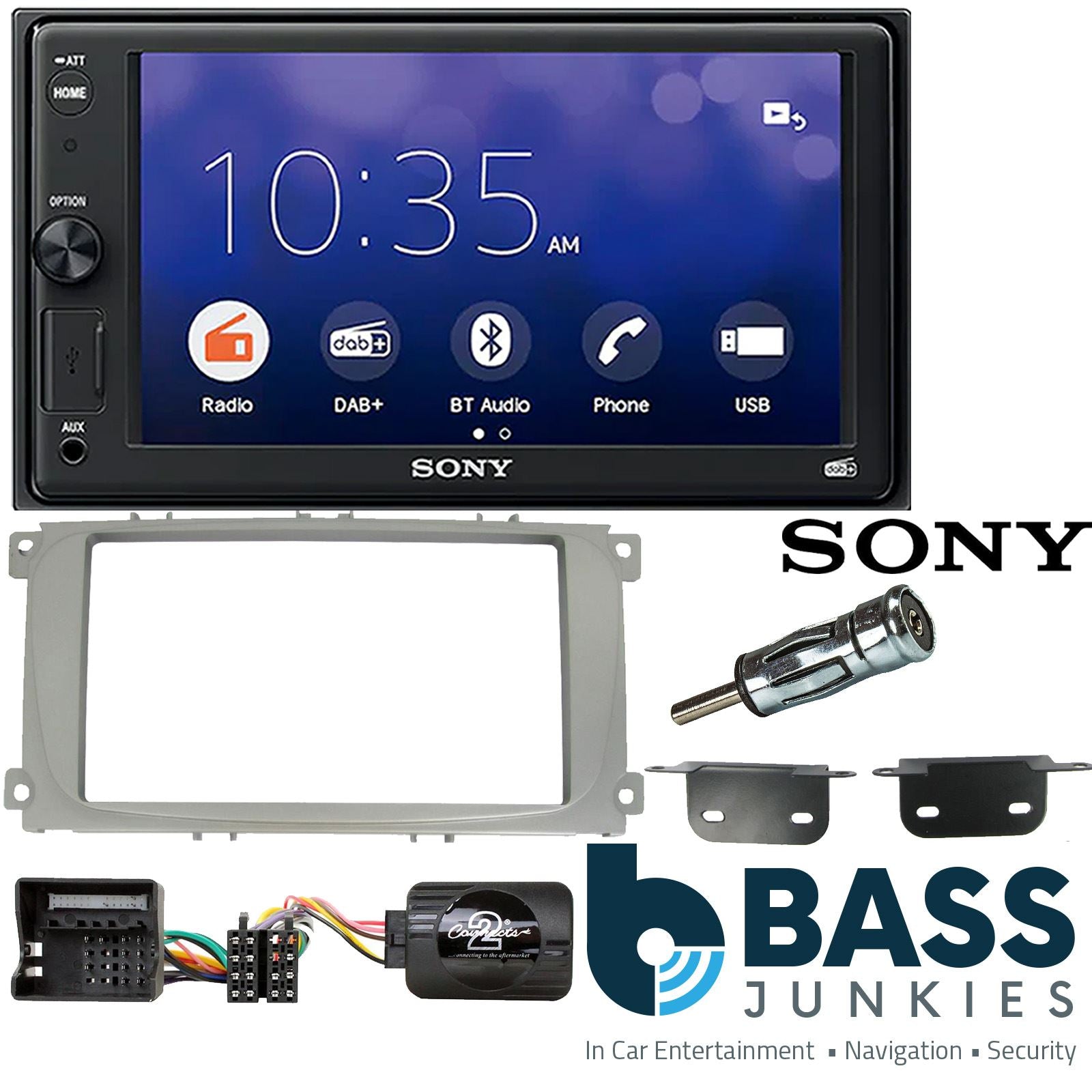 Sony 6.2" DAB/Bluetooth Screen + Double Din Fitting Kit Ford Focus 2007-11 | Ford Mondeo 2007-14