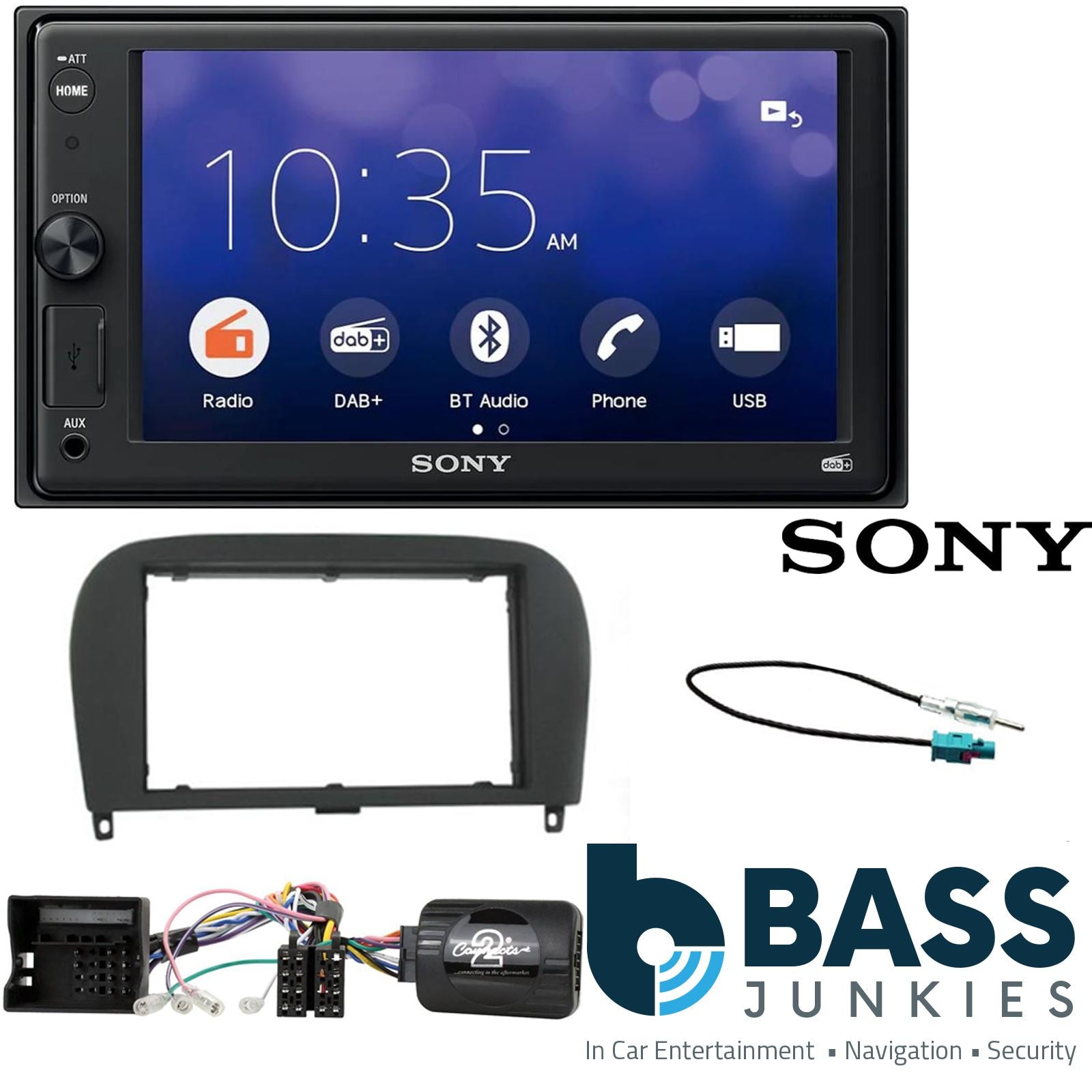 SONY XAV-1550D DAB+ Smart Bluetooth Car Radio + Stereo fitting kit + Steering Wheel Controls Loom for Mercedes SL 2004-2014