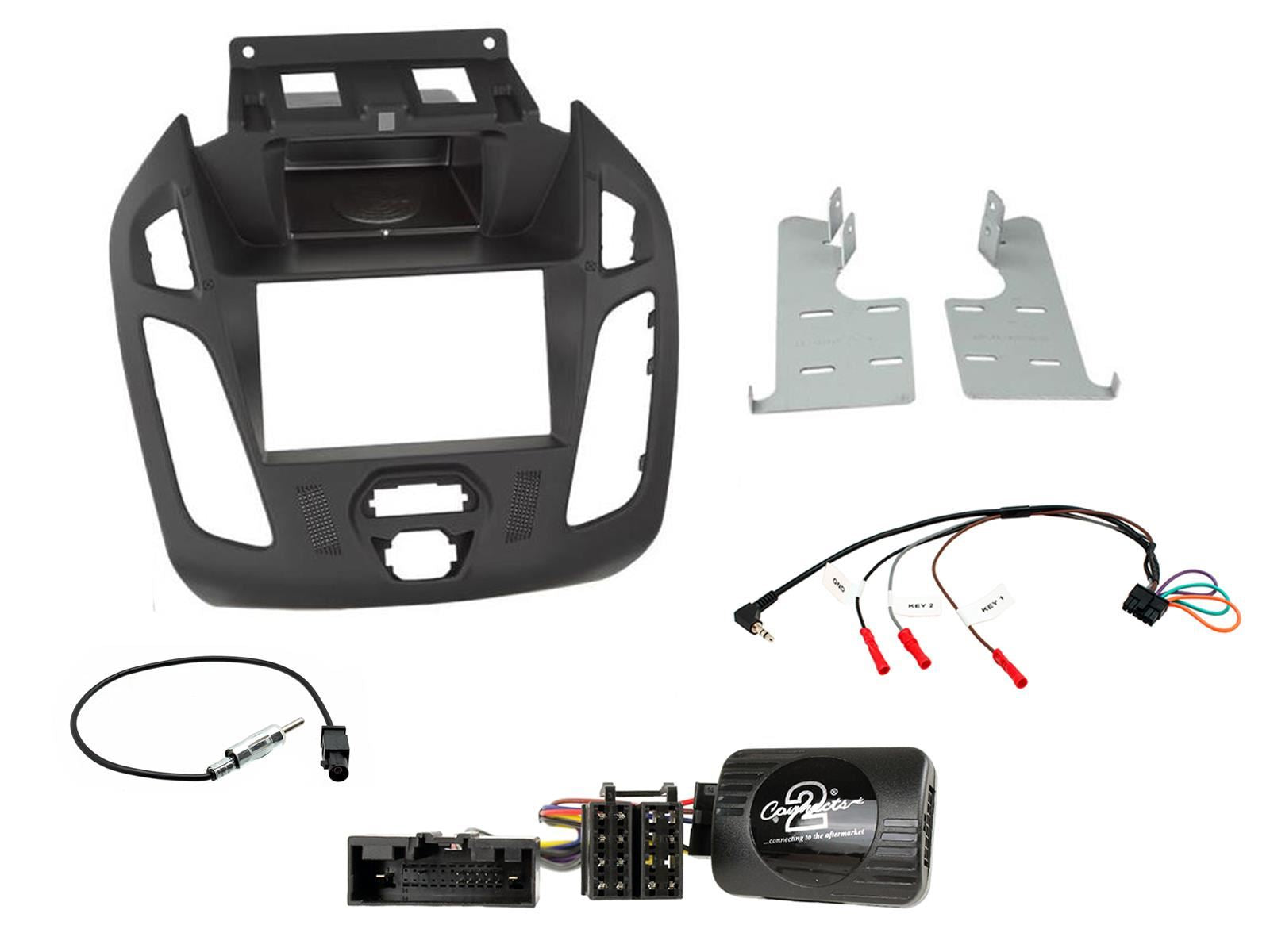 Grundig 6.8" Apple Android Double Din Stereo Fitting Kit + Steering Wheel Stalk Controls to fit Ford Transit-Connect 13-21
