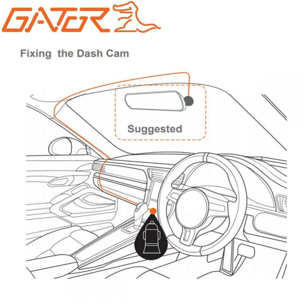 Gator GHDVR72W - 720P High Definition Wi-Fi 30FPS 152 Degree Wide Angle Car Dash Cam Camera