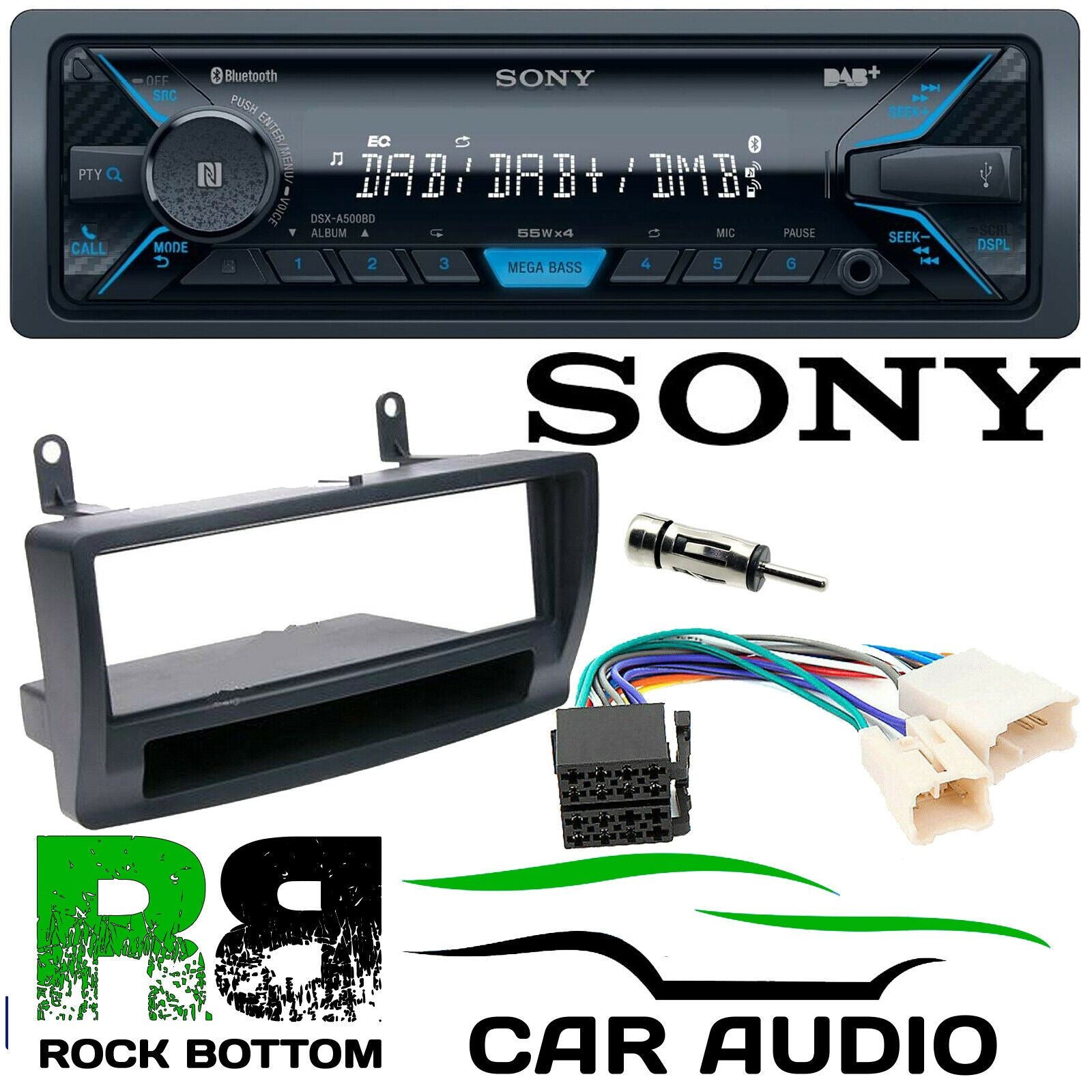 Toyota Corolla 2002-07 Sony Bluetooth DAB AUX Car Stereo ISO Wiring Kit