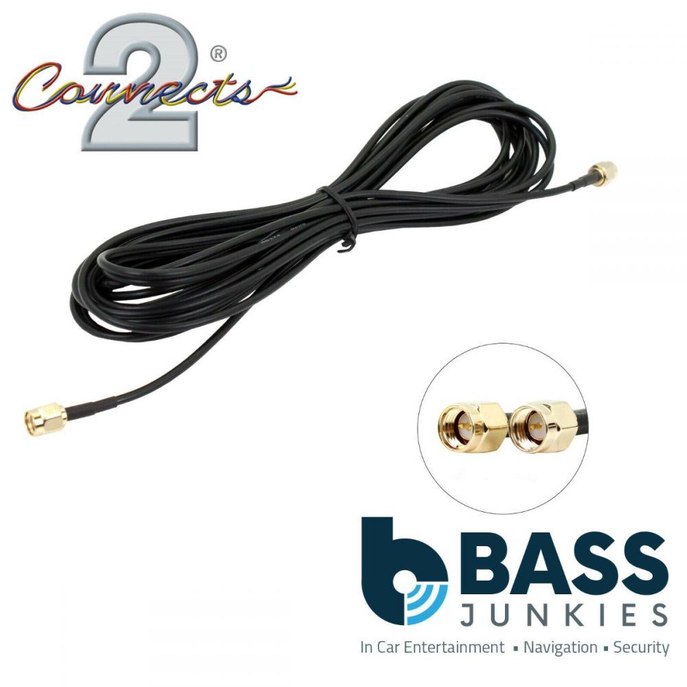 Connects2 CT27AA182 - Universal SMA Male - SMA Male 5 Metre Car Stereo Antenna Adaptor