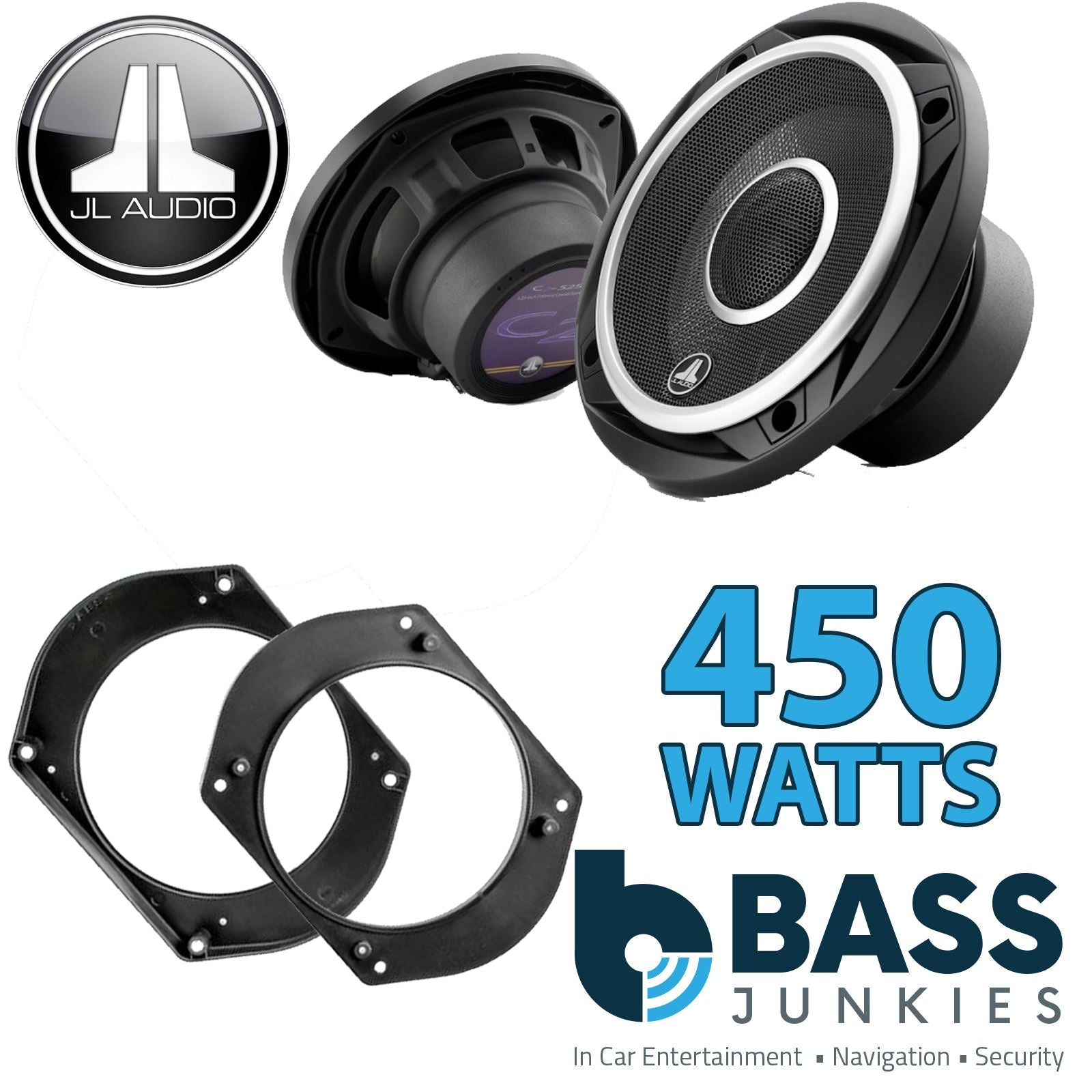 JL Audio C2-525X 2-Way 130mm/13cm/5.25" Coaxial Speakers (Per Pair 450 Watts) Fits Alfa Romeo Spider 1994-00 | Fiat Brava 95-01 | Bravo 95-01 | Marea 96-02 | Lancia Ypsilon 03-11 | Y 95-03