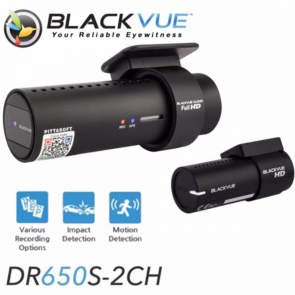 BLACKVUE DR650S 2CH - 64GB - 1080p Full HD @ 30 Frames Per Second (FPS) Front and Rear Car Dash Cam