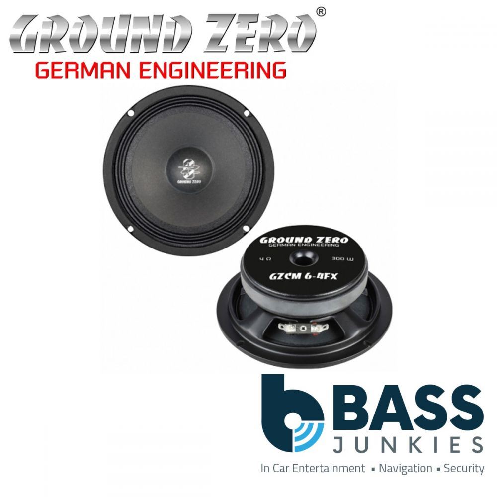 Ground Zero GZCM 6-4FX - 6.5" Inch 16.5cm Flat 250 Watts Midrange Car Speaker Single