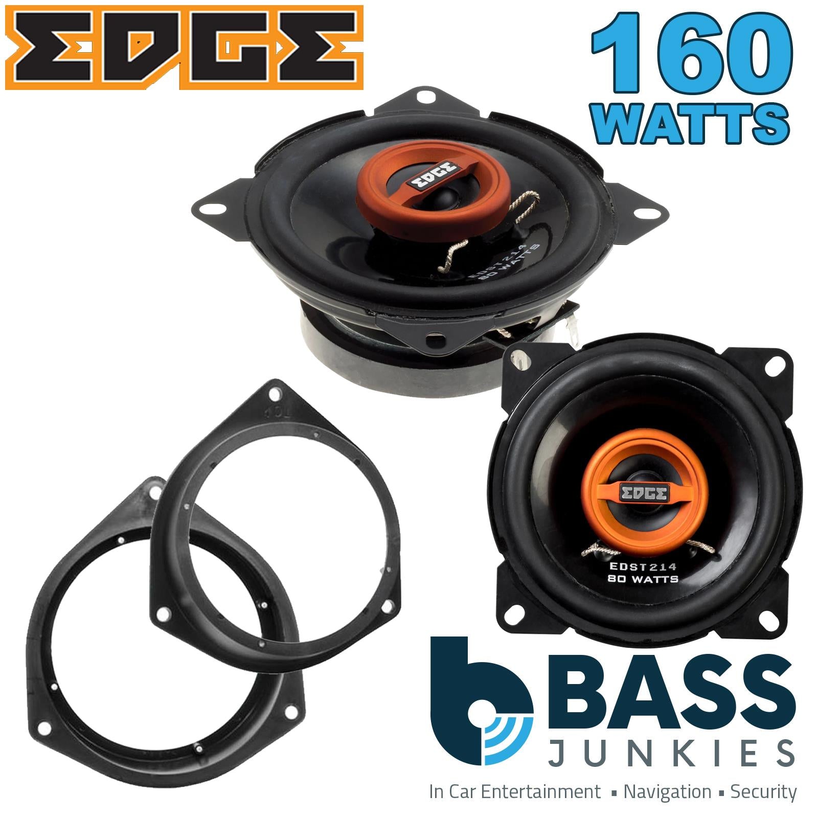 Edge EDST214 100mm/10cm/4" 2-Way Coaxial Car speakers (Per Pair Max 160|40 watts RMS) Fits Peugeot Bipper 2008-12