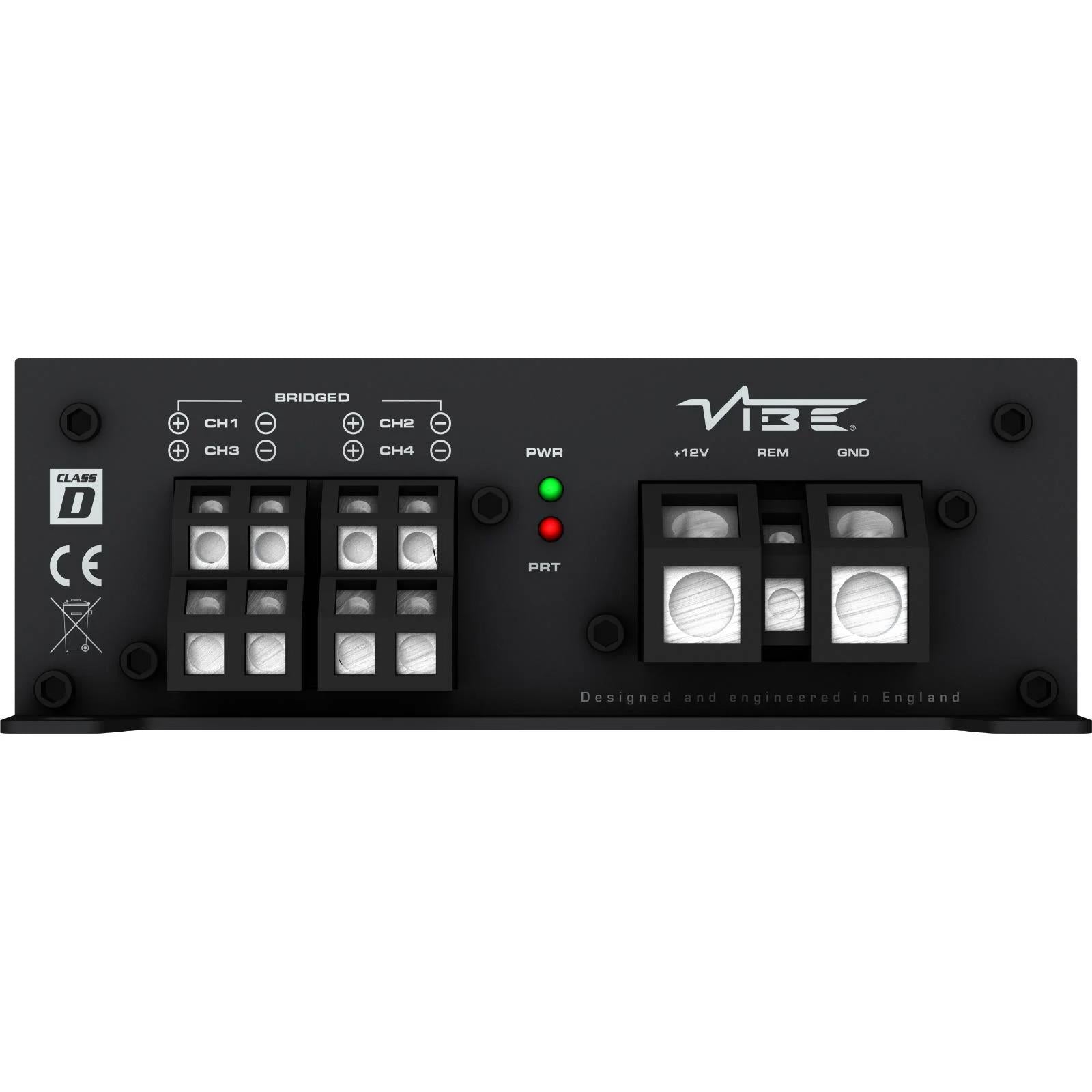 Vibe POWERBOX 100.4M 4 Channel 960 Watts Amplifier Compact Micro Class D (4x 100w @ 4ohms | 4x 120w @ 2Ohms | 2x 240w & 4Ohms Bridged) Frequency Response - 20Hz - 20kHz