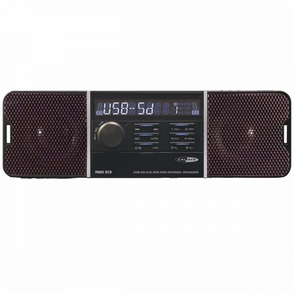 Caliber CALRMD213 - 12/24 Volt 75 x 4 Watts Mechless SD USB AUX Car Stereo FM Radio Player with Internal Speaker