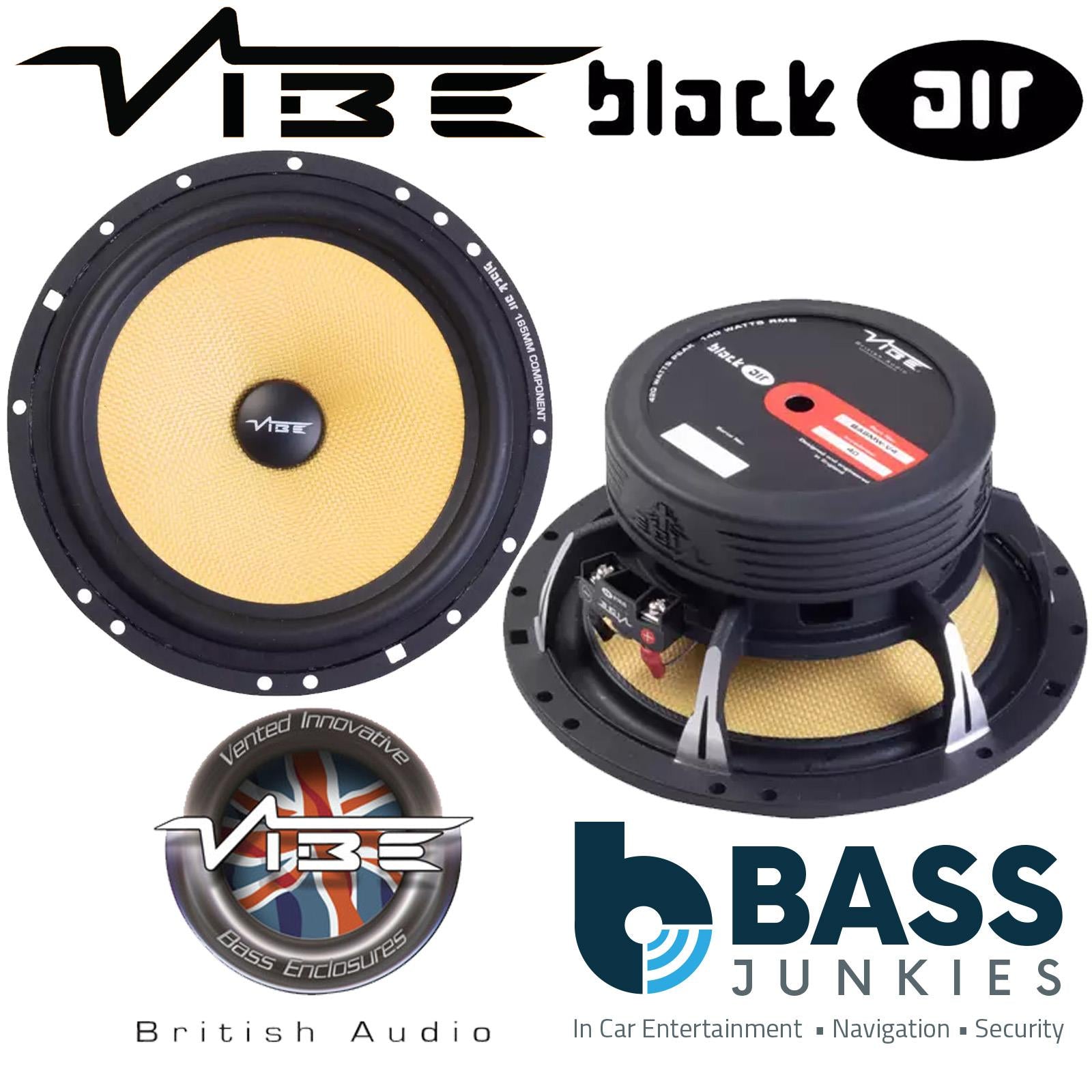 VIBE BA6MW-V4 – 840 Watts a Pair Blackair 6.5" Mid-Woofer Car Door Speakers