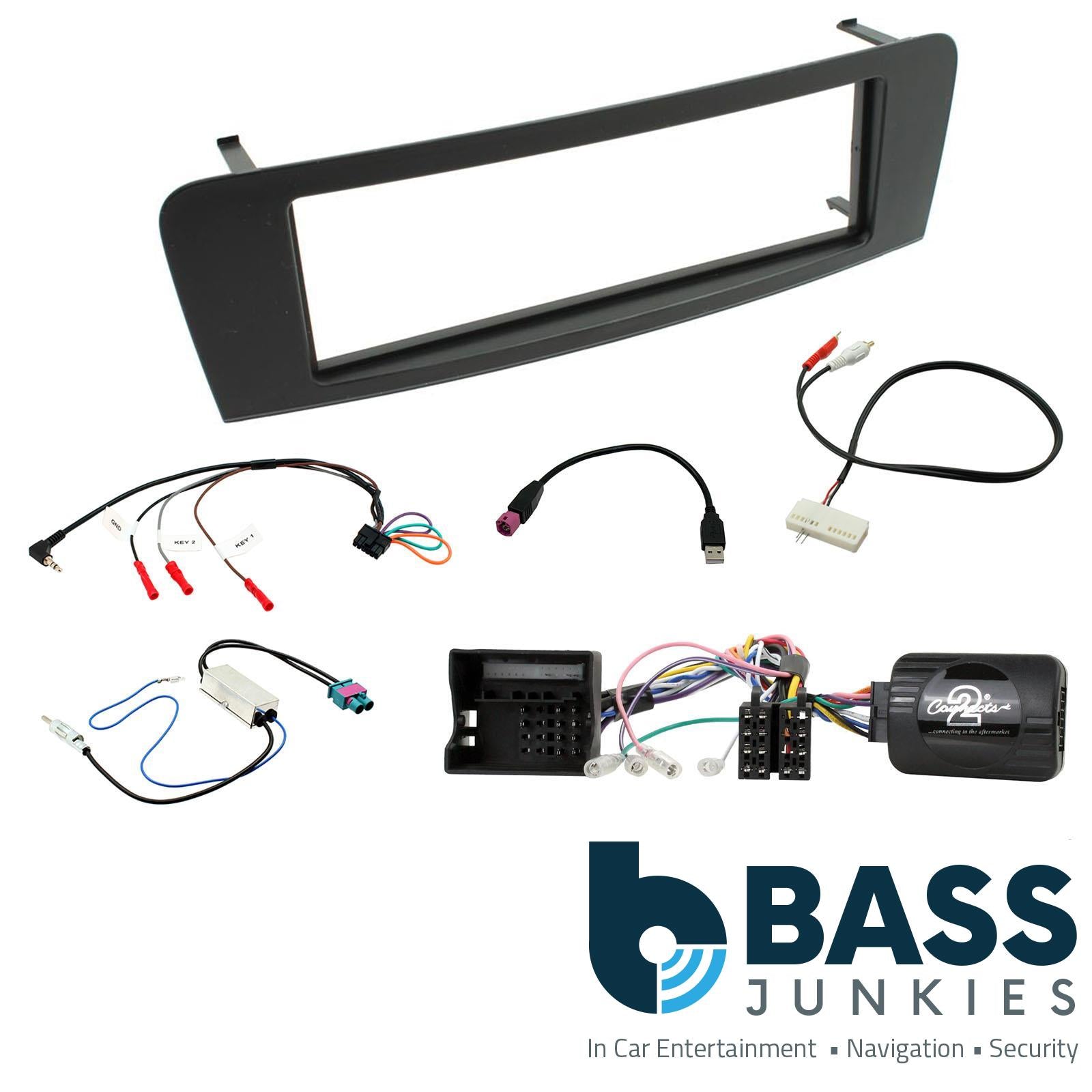 Connects 2 CTKMB10 - Mercedes A-Class 2013 Onwards Single Din Facia & Steering wheel Interface Fitting Installation Kit