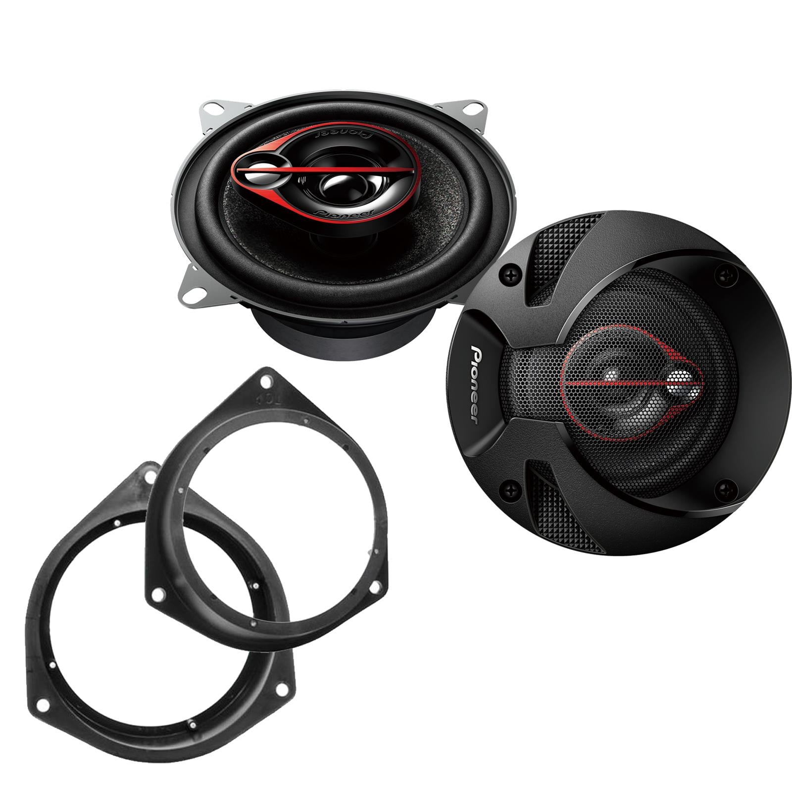Pionner TS-R1051S 100mm/10cm/4" 3 Way Coaxial Car speakers (Per Pair Max 420|60 watts RMS) Fits Peugeot Bipper 2008-12