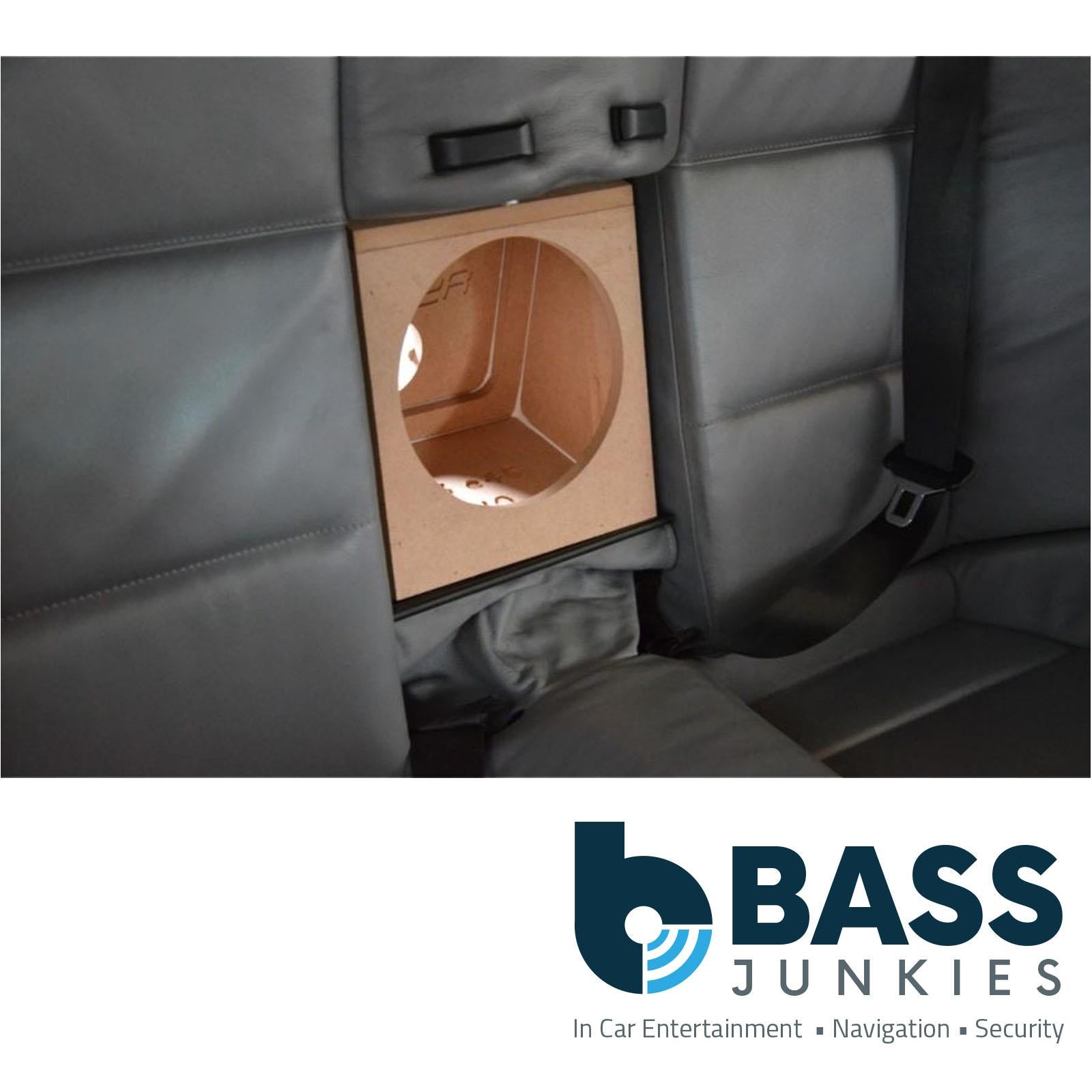 BMW E46 Convertible 98-06 Rear Seat 8" Car Subwoofer Custom Bass Box With Centre Arm Rest Grill