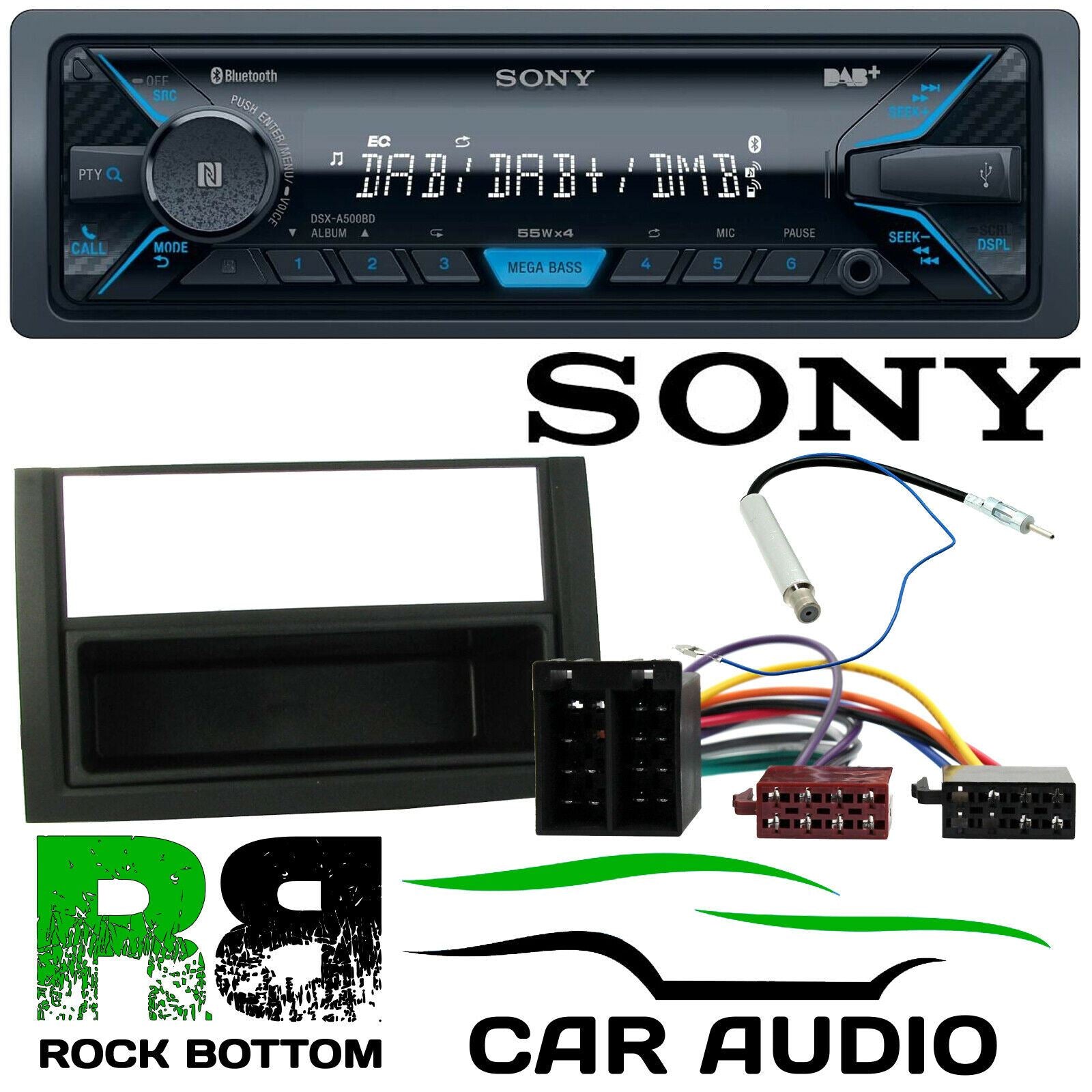 Skoda Fabia 2004-2007 Sony Bluetooth DAB AUX Car Stereo ISO Wiring Fascia Kit