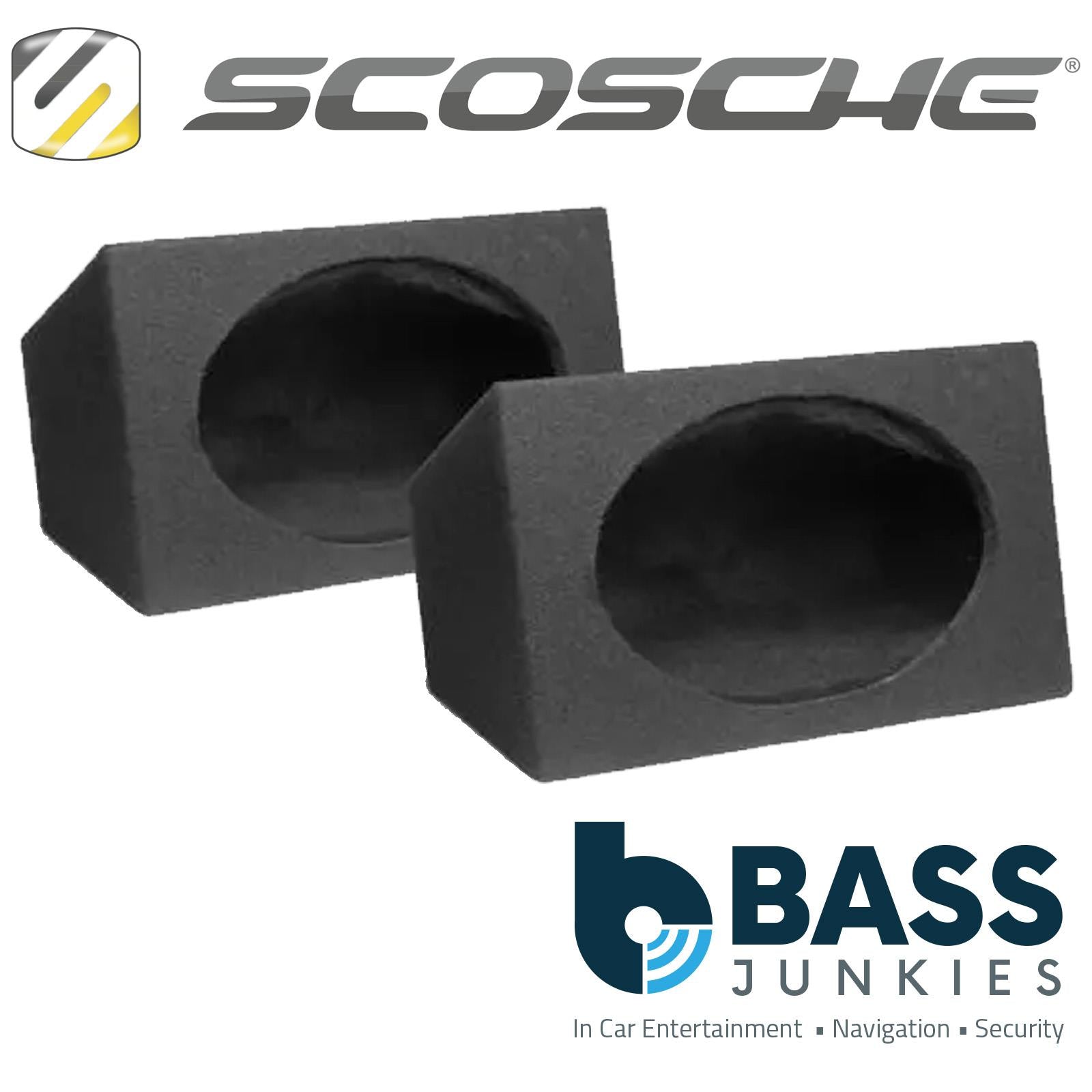 Pair of 6x9 Stinger MDF Enclosure Box Van Car Boat Rear Speaker Shelf in BLACK