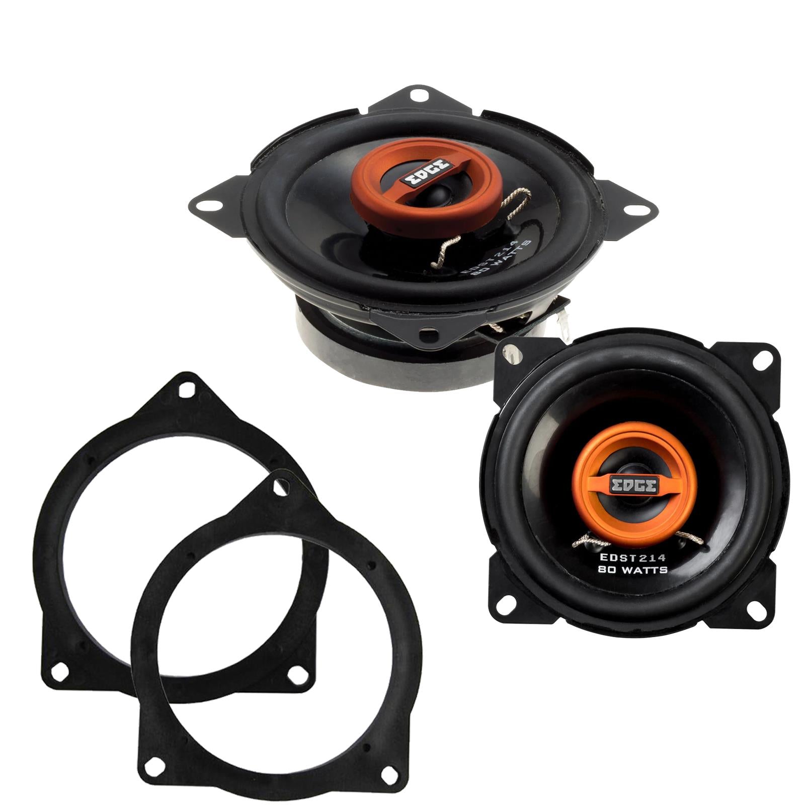 Edge EDST214 100mm/10cm/4" 2-Way Coaxial Car speakers (Per Pair Max 160|40 watts RMS) Fits BMW 3-Series 2011-19 | 4-Series 13-20 | 5-Series 03-10