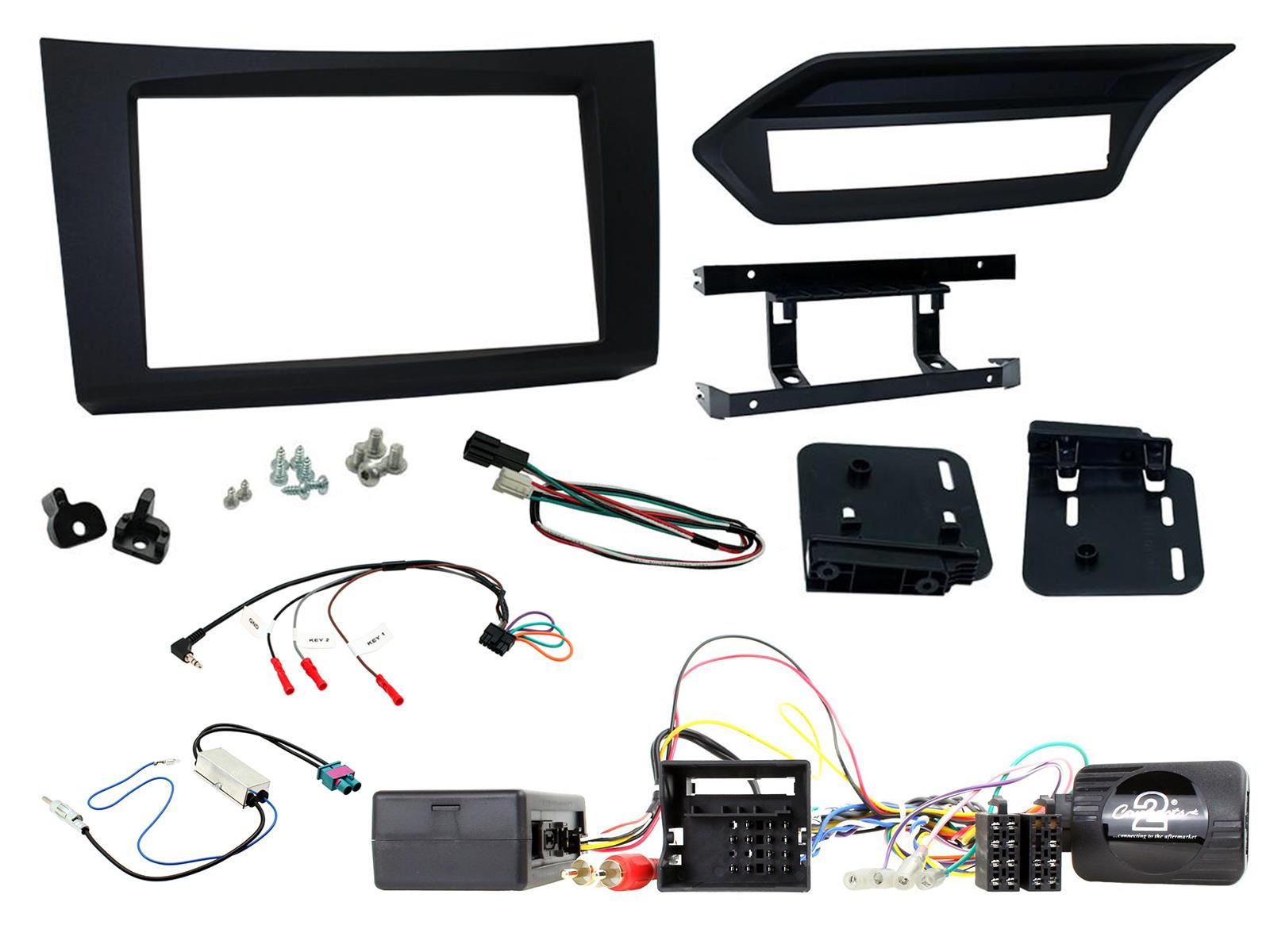 SONY 6.2" Screen Blutooth Double Din Stereo Fitting Kit + Steering Wheel Stalk Controls to fit Mercedes E-Class 2009-12