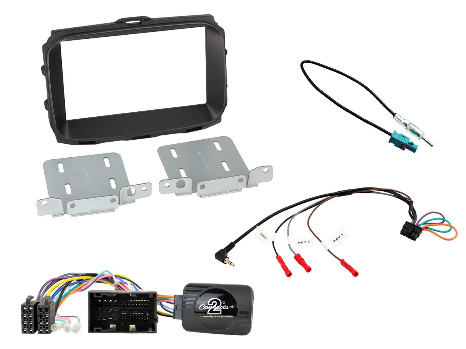 Grundig 6.8" Apple Android Double Din Stereo Fitting Kit + Steering Wheel Stalk Controls to fit Alfa Romeo Giulietta 14-21