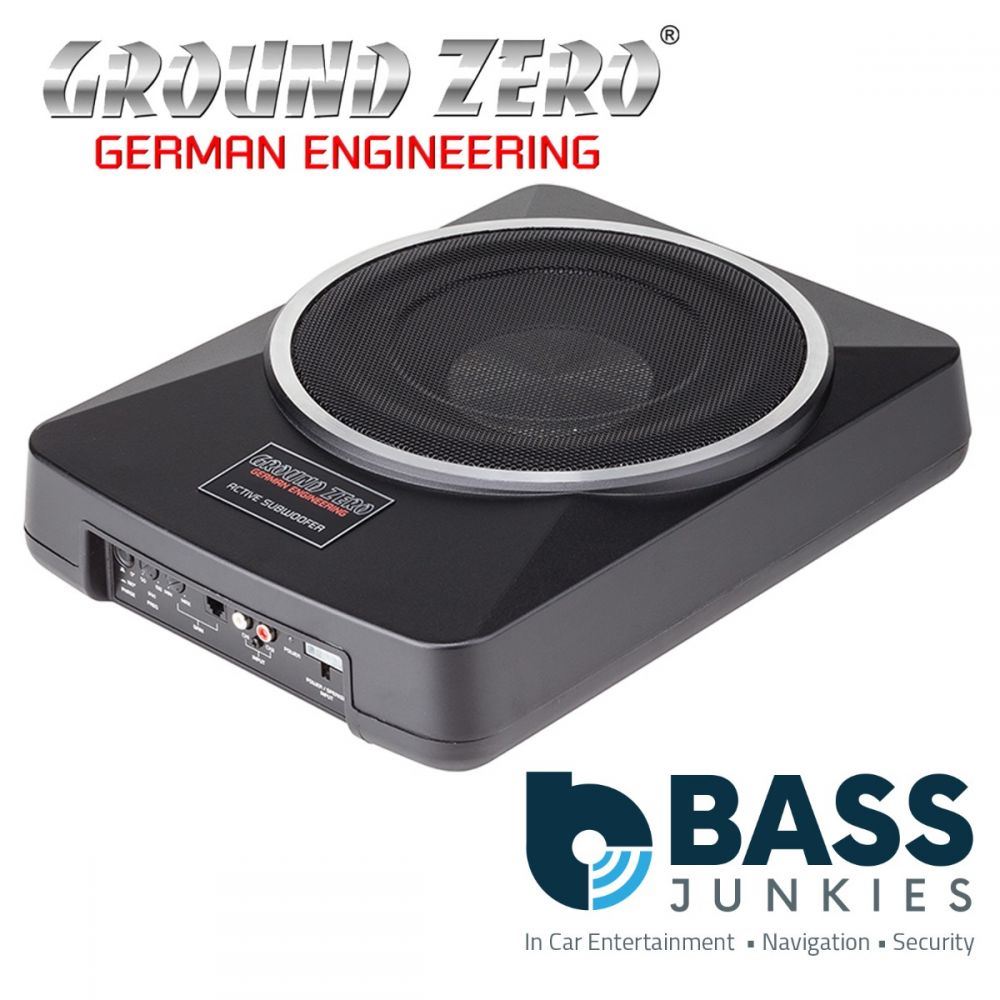 Ground Zero GZUB 1000XACTII - Active Flat 10" Underseat Bass Enclosure Car Subwoofer