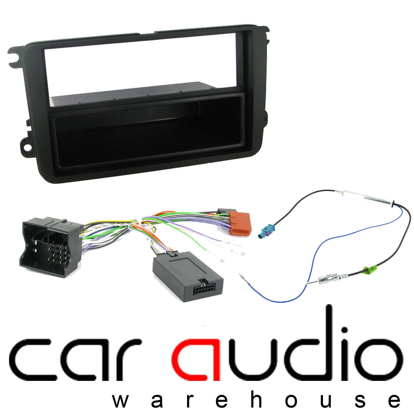 Connects2 CTKVW04 - Volkswagen Golf/EOS 2004 - 2012 Single Din Fascia & Steering Wheel Interface Installation Kit