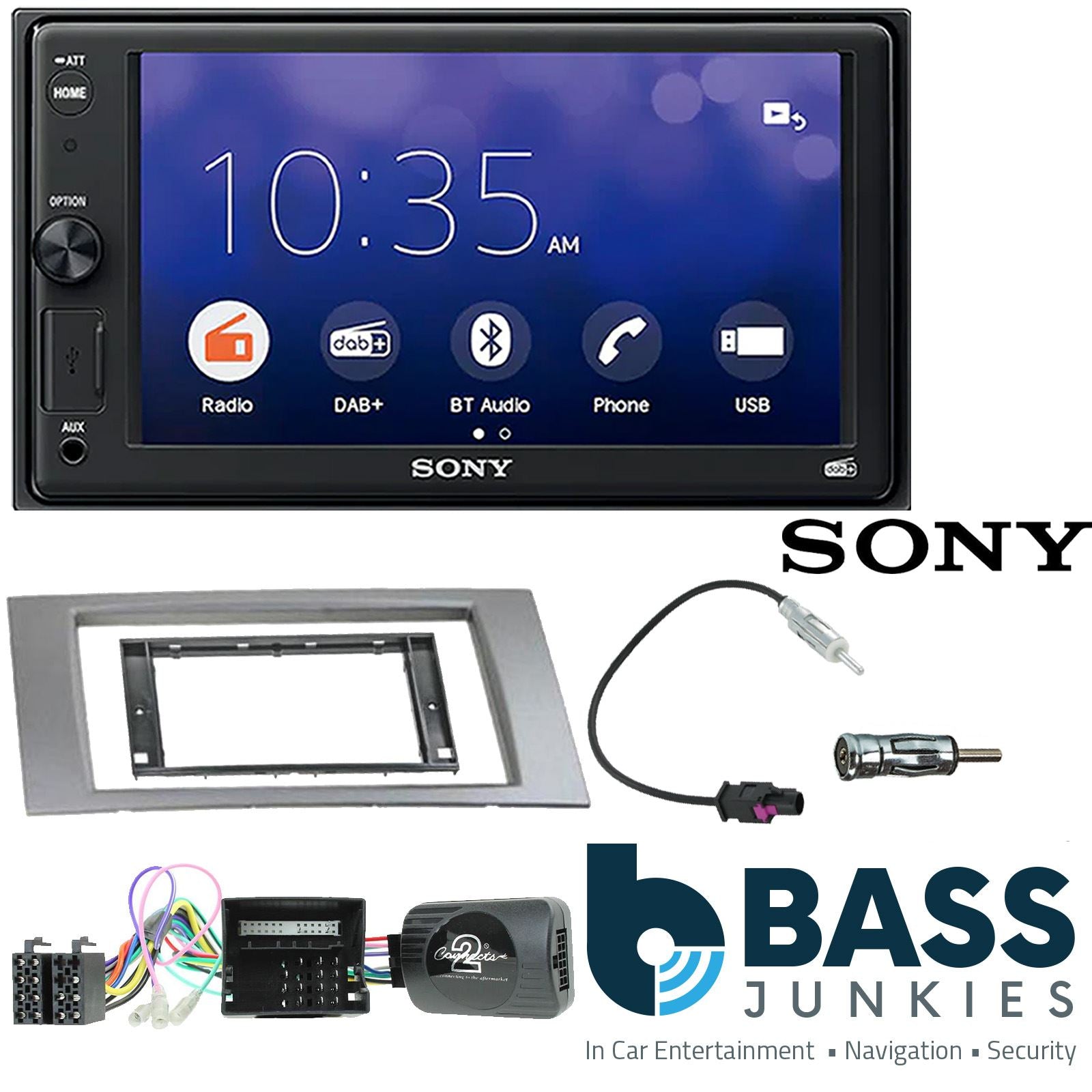 SONY XAV-1550D DAB+ Smart Bluetooth Car Radio + Stereo fitting kit + Steering Wheel Controls Loom for Ford Galaxy 06-15FALSEFALSEFALSEFALSEFALSEFALSEFALSE