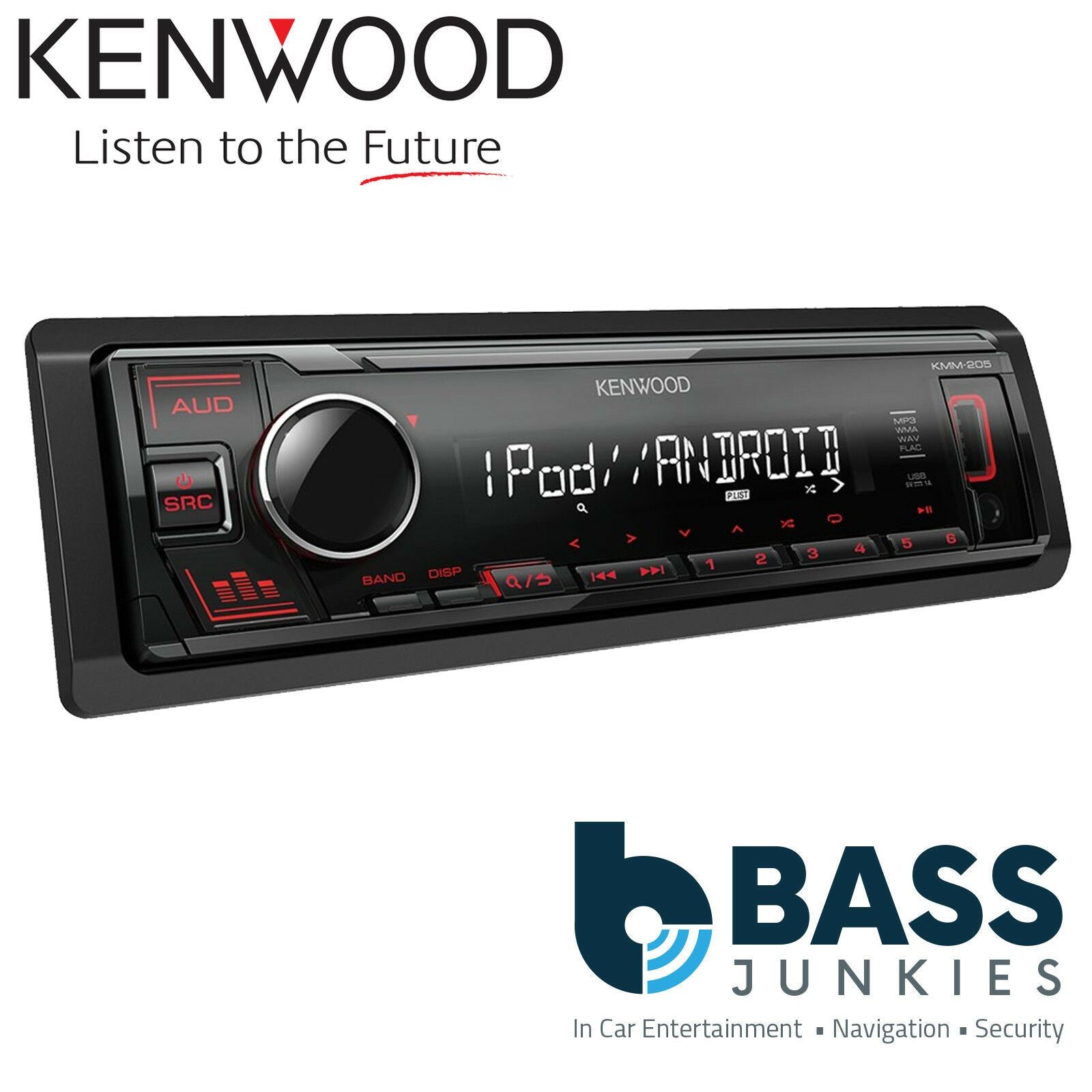Kenwood KMM-205 USB AUX Car Stereo Radio Player