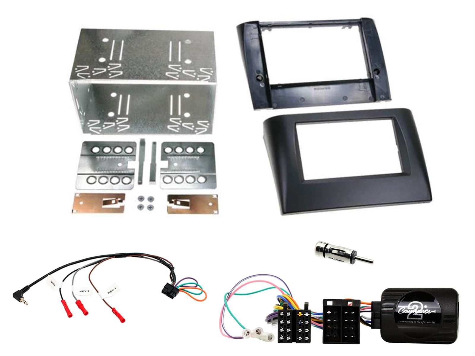 SONY 6.2" Screen Blutooth Double Din Stereo Fitting Kit + Steering Wheel Stalk Controls to fit Fiat Stilo 2001-08
