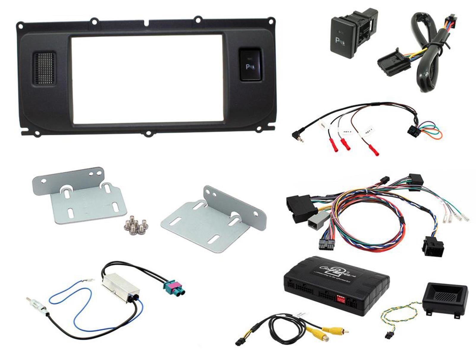 Grundig 6.8" Apple Android Double Din Stereo Fitting Kit + Steering Wheel Stalk Controls to fit Land Rover Evoque 11-15