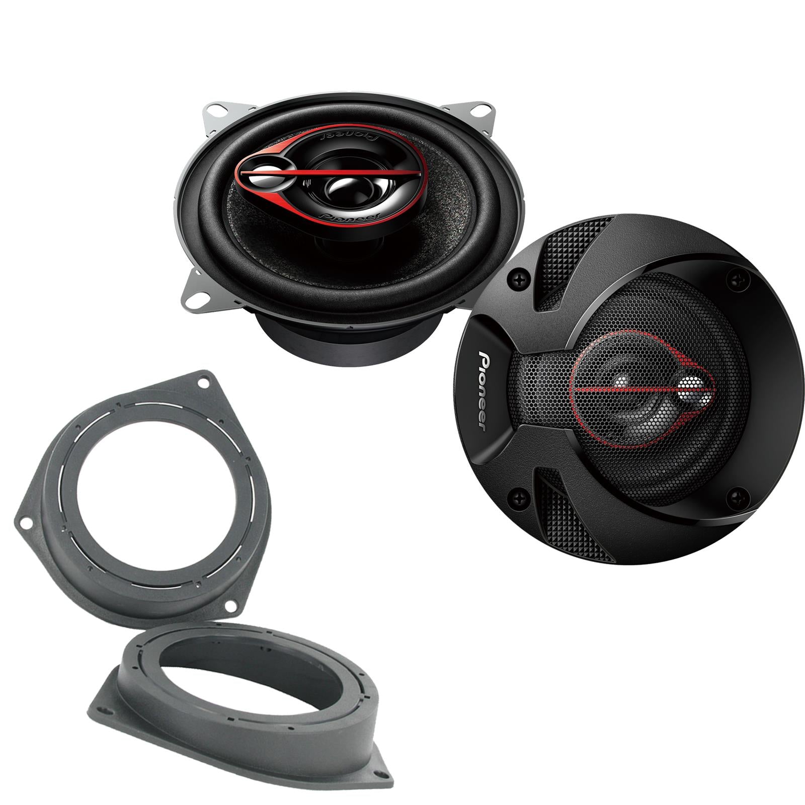 Pionner TS-R1051S 100mm/10cm/4" 3 Way Coaxial Car speakers (Per Pair Max 420|60 watts RMS) Fits Ford KA 2009-16