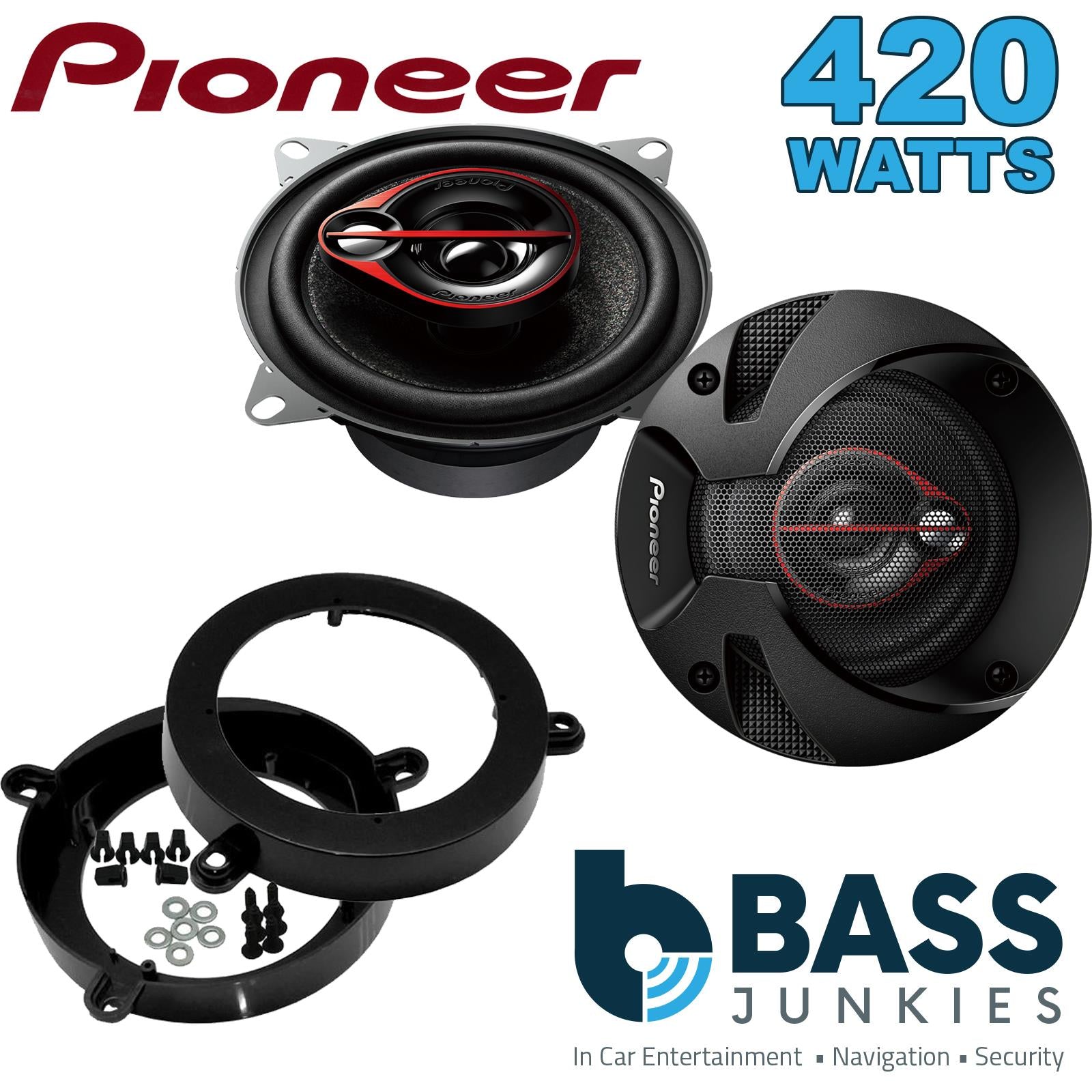 Pionner TS-R1051S 100mm/10cm/4" 3 Way Coaxial Car speakers (Per Pair Max 420|60 watts RMS) Fits Mercedes C-Class 2000-07