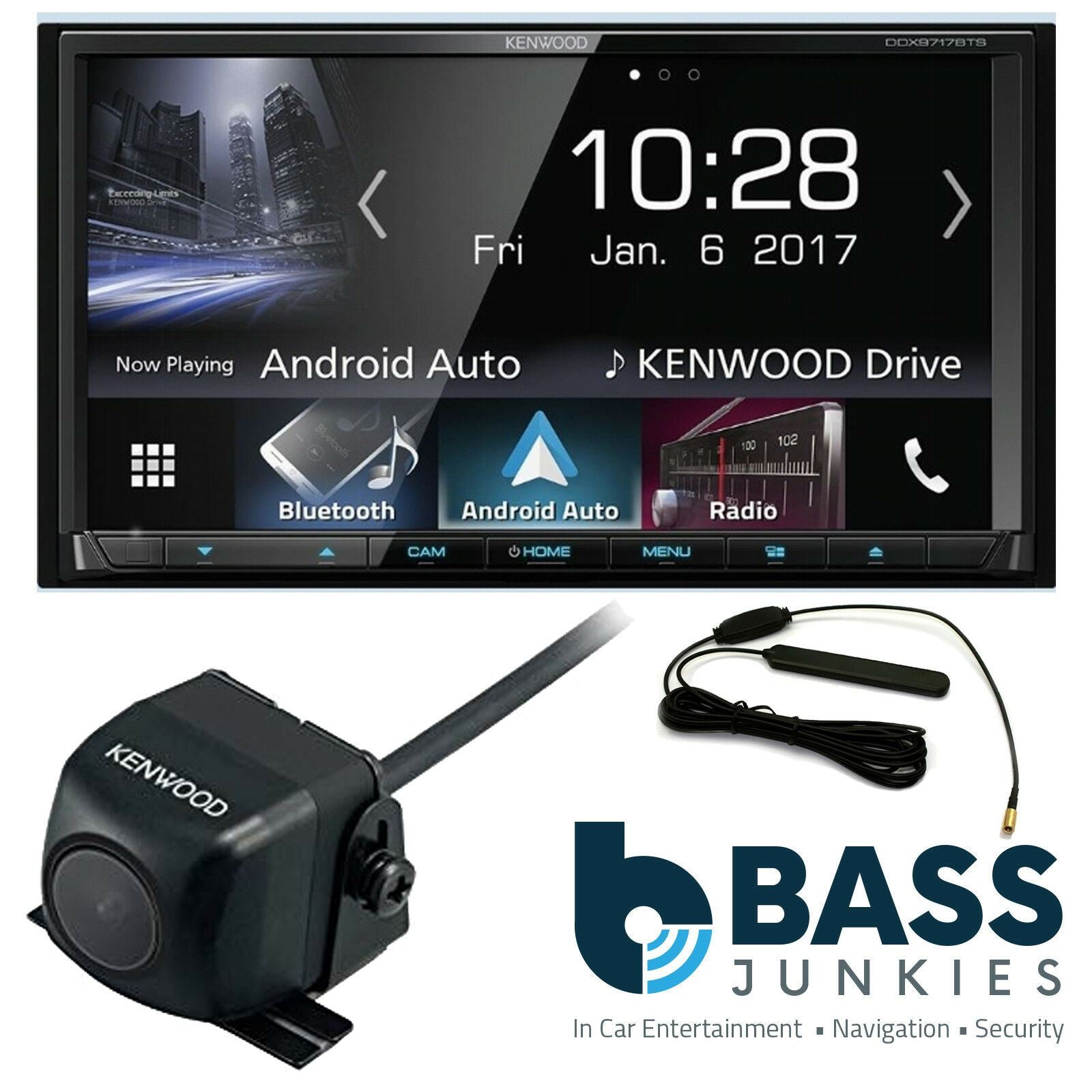 Kenwood DDX-9717BTS - 7” DVD CD MP3 USB Apple Carplay Android Auto Bluetooth AV Car Stereo Radio Tuner Player & Reverse Camera