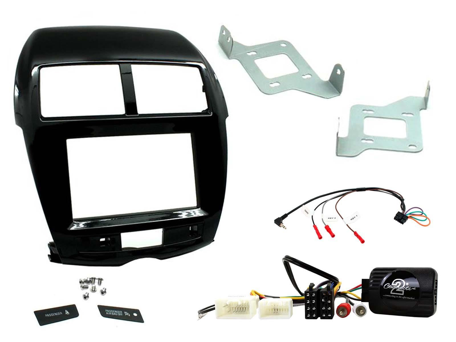 Connects2 CTKMT10 - Mitsubishi ASX 2014 Onwards Double Din Fascia & Steering Wheel Interface Installation Kit