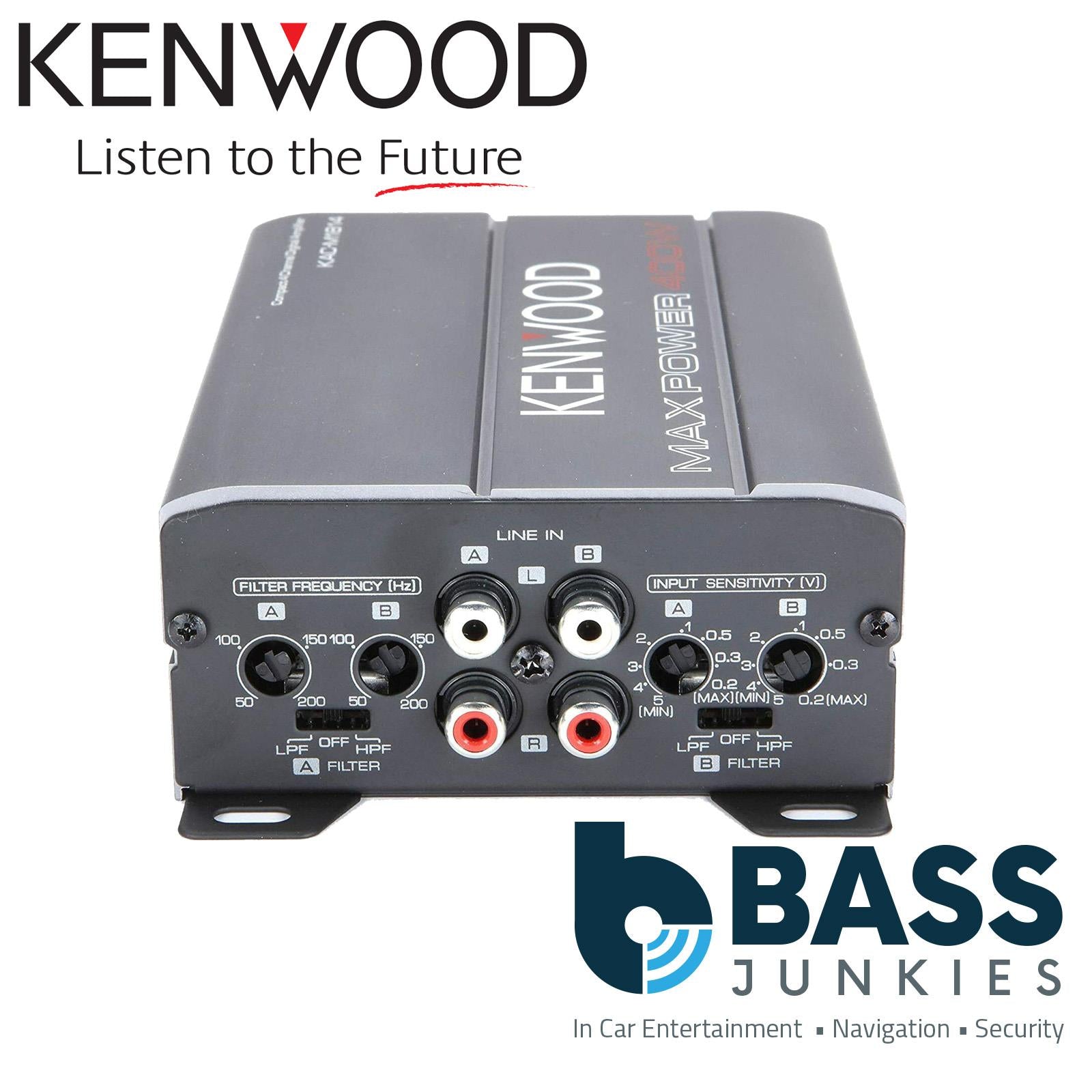Kenwood KAC-M1814 - 400 Watts Compact 4CH Digital Bike Marine Car Amplifier