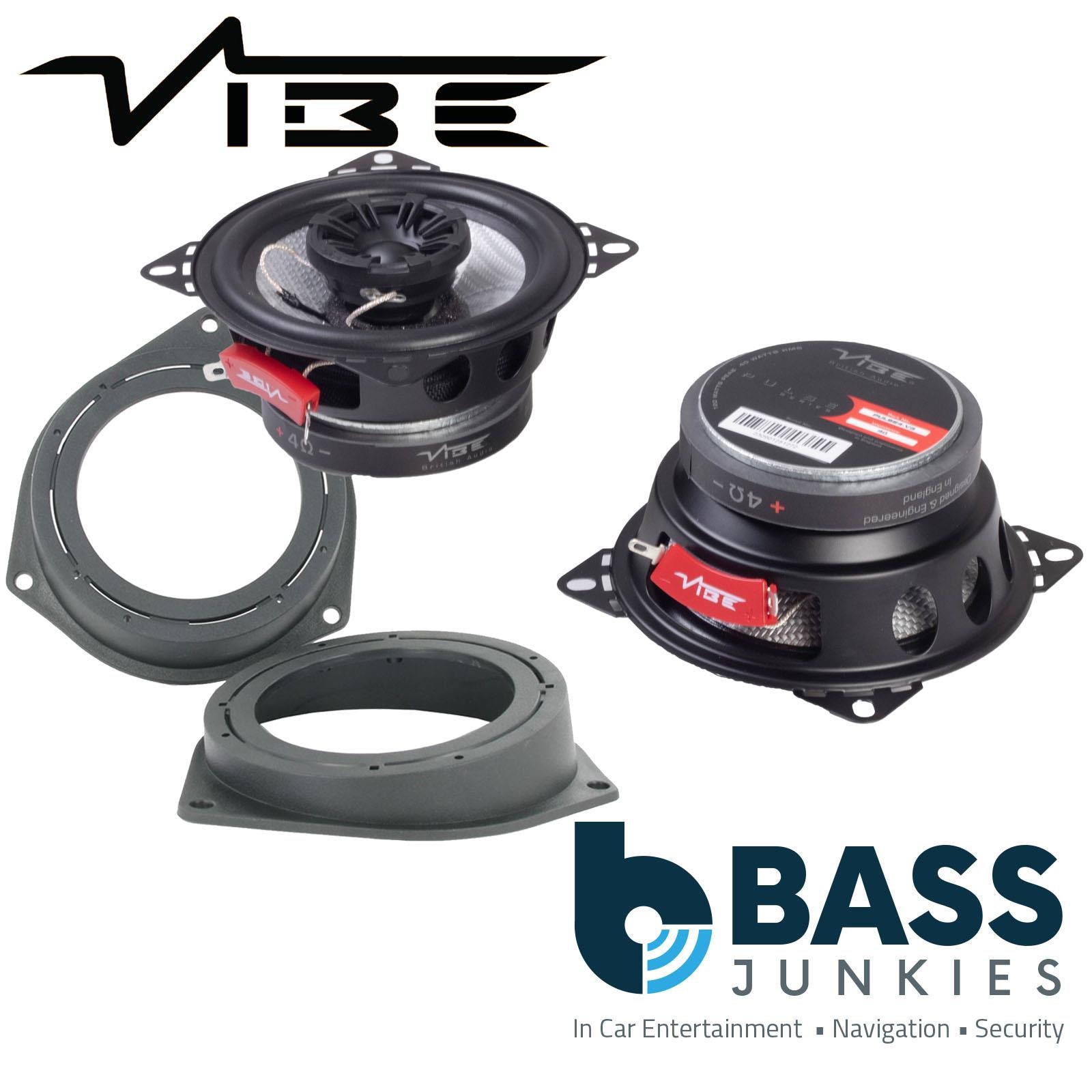Vive PULSE4 100mm/10cm/4" 2-Way Coaxial Car speakers (Per Pair Max 240|80 watts RMS) Fits Fiat Qubo 2008-18 | 500 07-14 | Bravo 07-14 | Fiorino 08-21 | Punto 12-21 | Grande-Punto 05-09