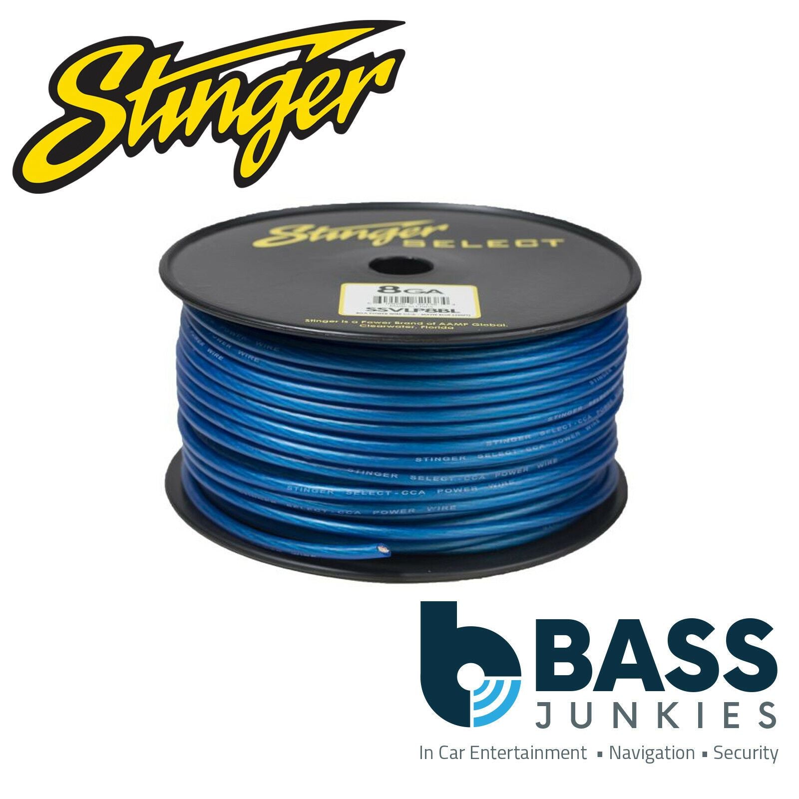 Stinger SSVLP8BK 8AWG Matte Blue Power Wire 76 Metres